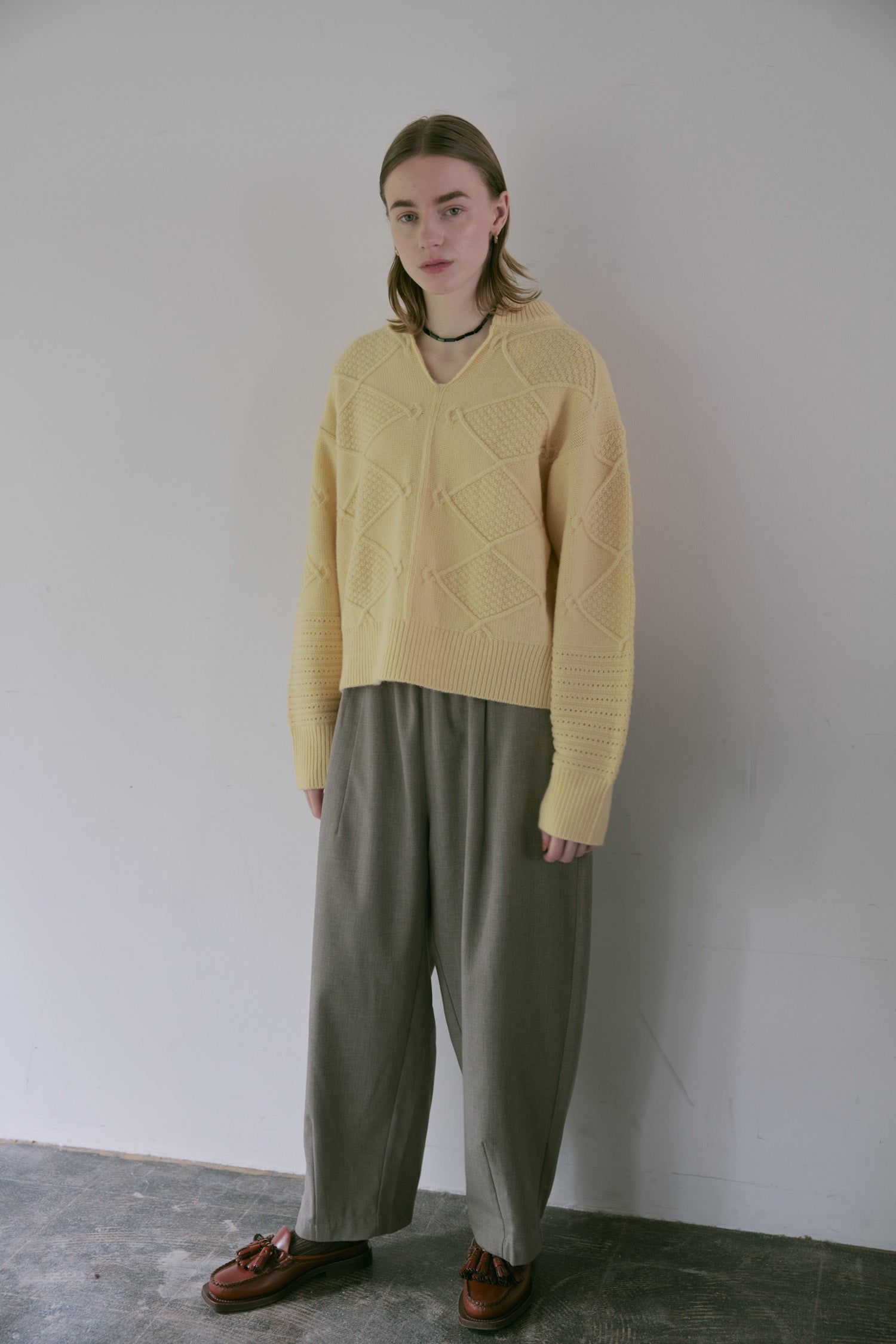 doux bleu　スキッパー アランニット　DB-2552-059