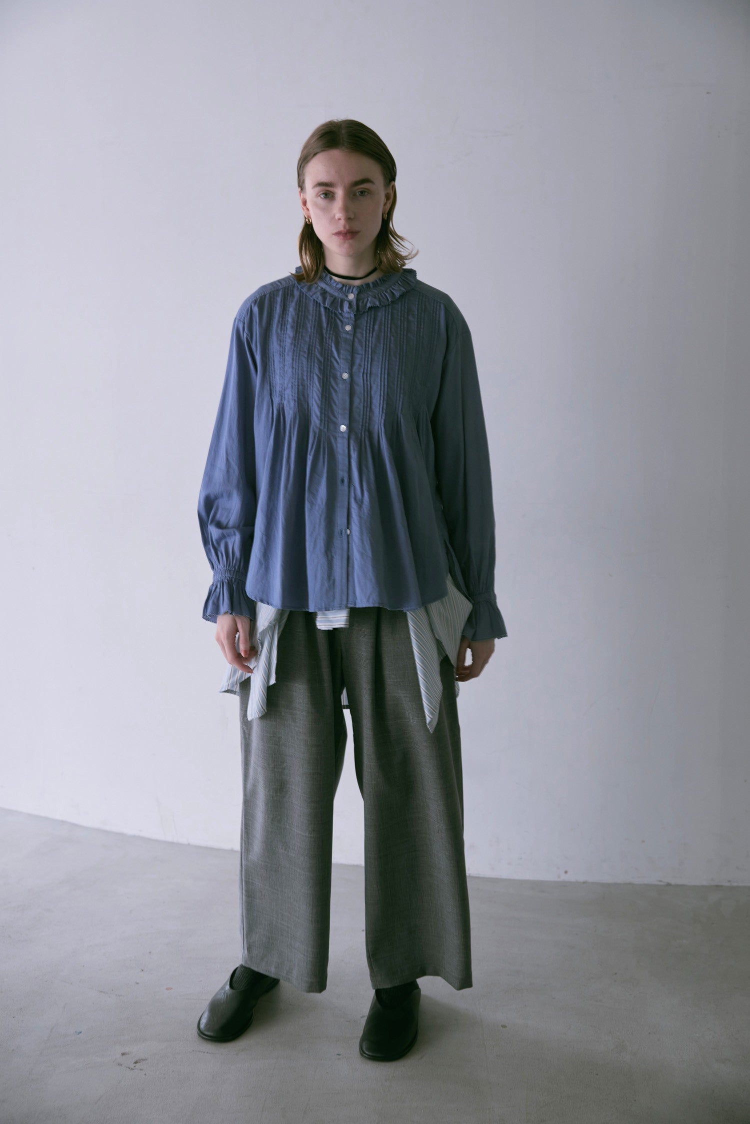 doux bleu フリルカラーブラウス DB-2553-042