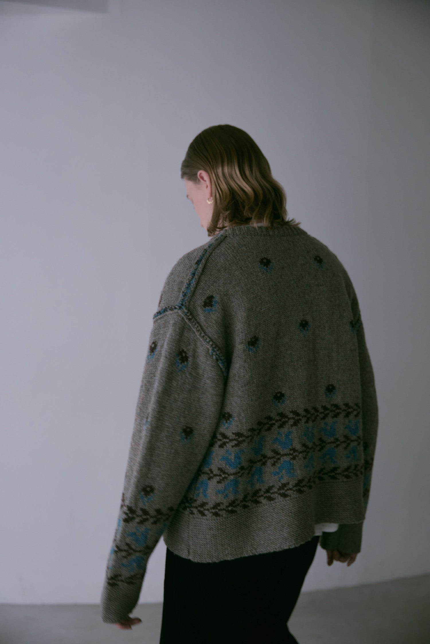 doux bleu　フラワージャガードニットジャケット　DB-2552-060