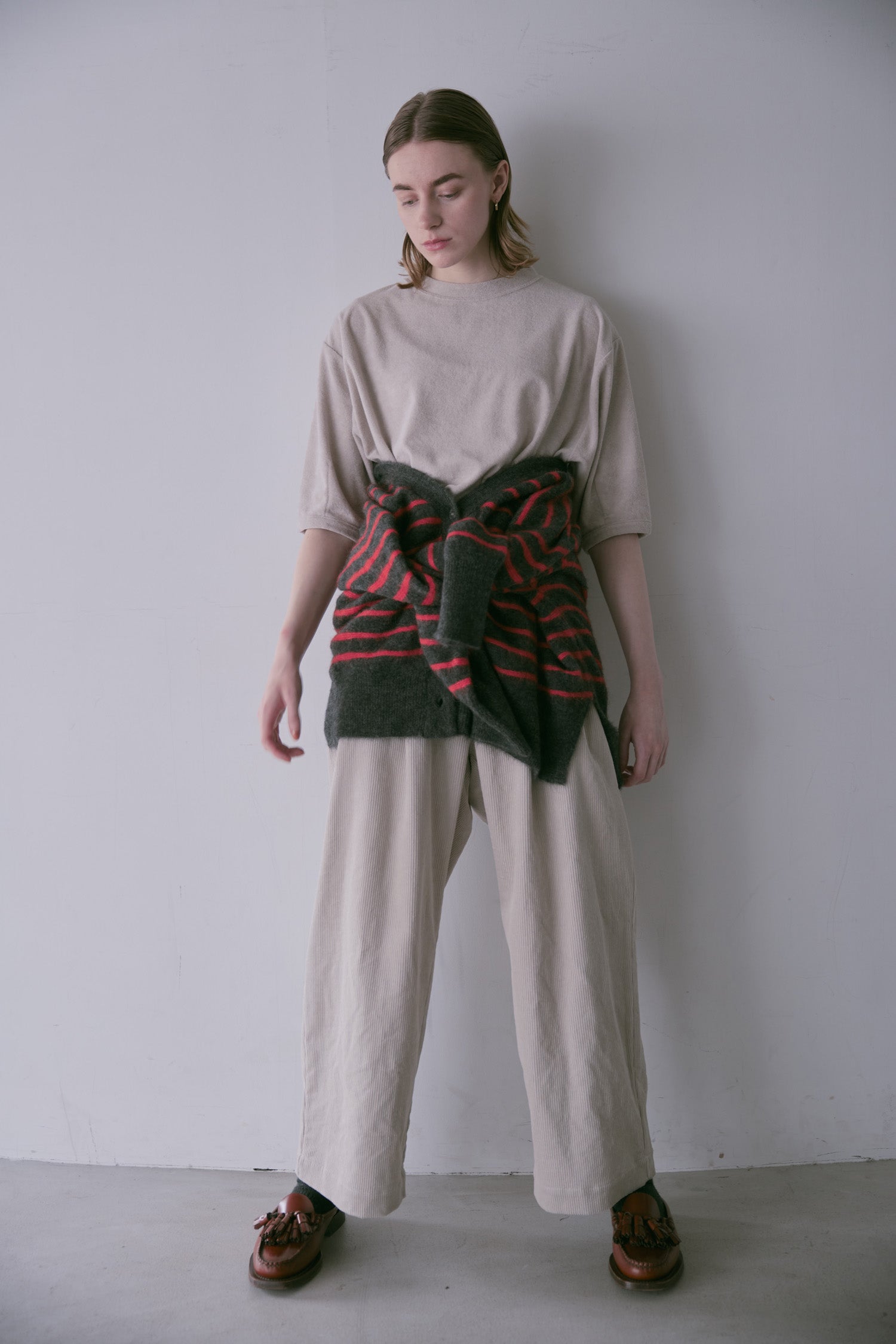 doux bleu　アルパカ ボーダーカーディガン　DB-2552-044