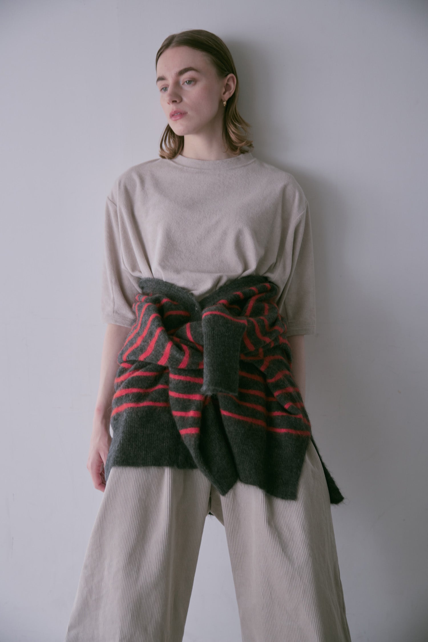 doux bleu　アルパカ ボーダーカーディガン　DB-2552-044