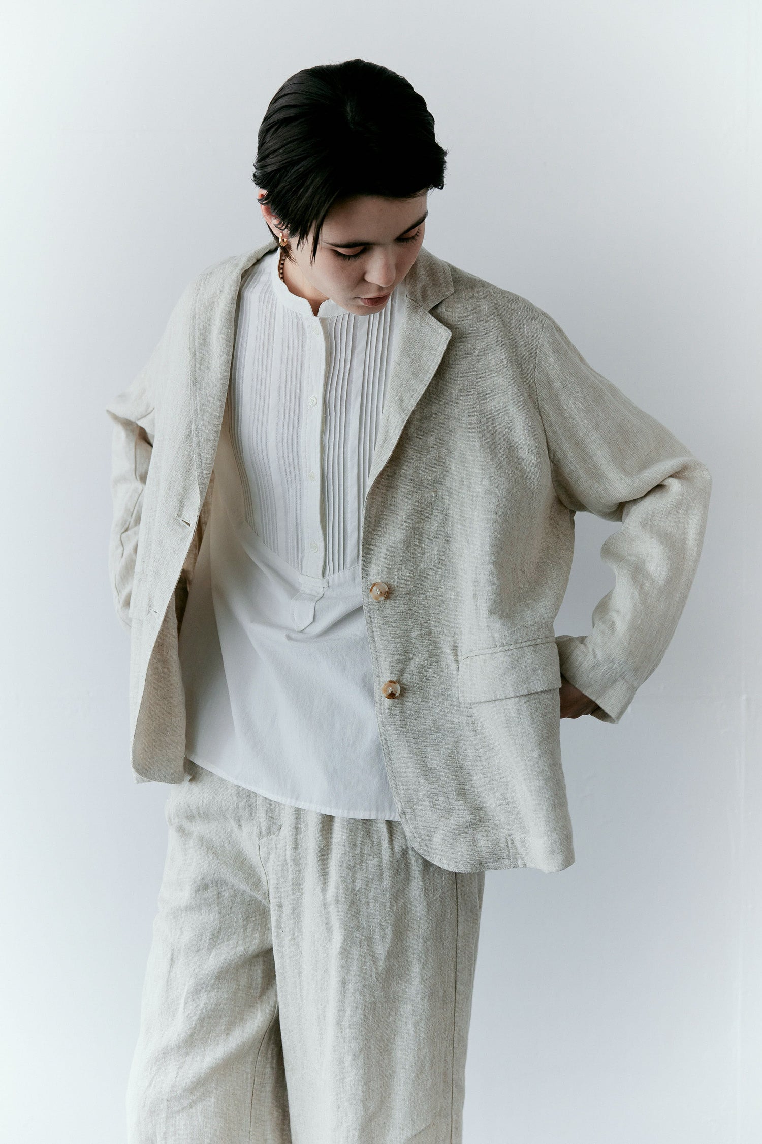 doux bleu　クラシックリネン テーラードジャケット　DB-2617-003