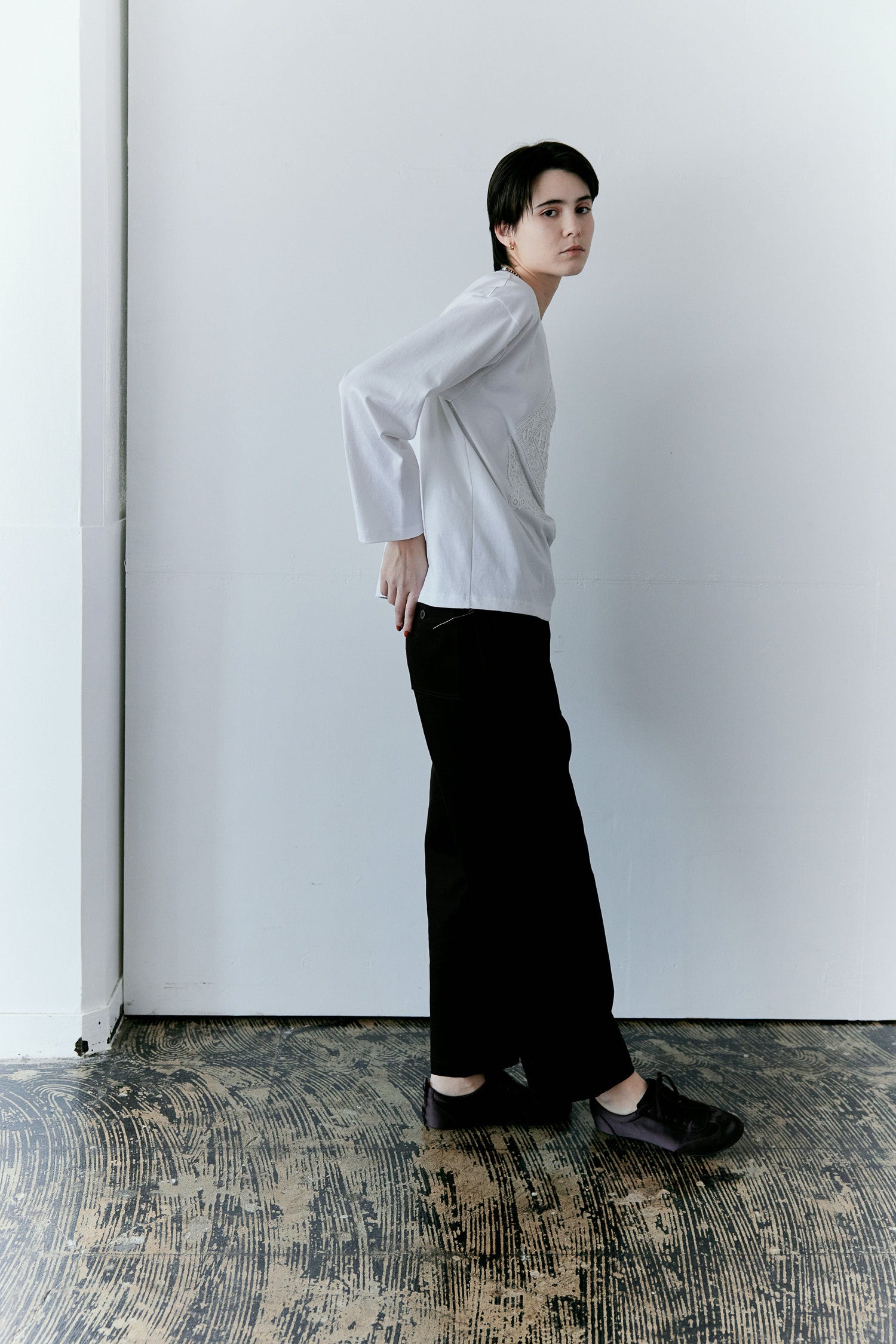 doux bleu　クロシェレース パッチワークプルオーバー　DB-2611-028