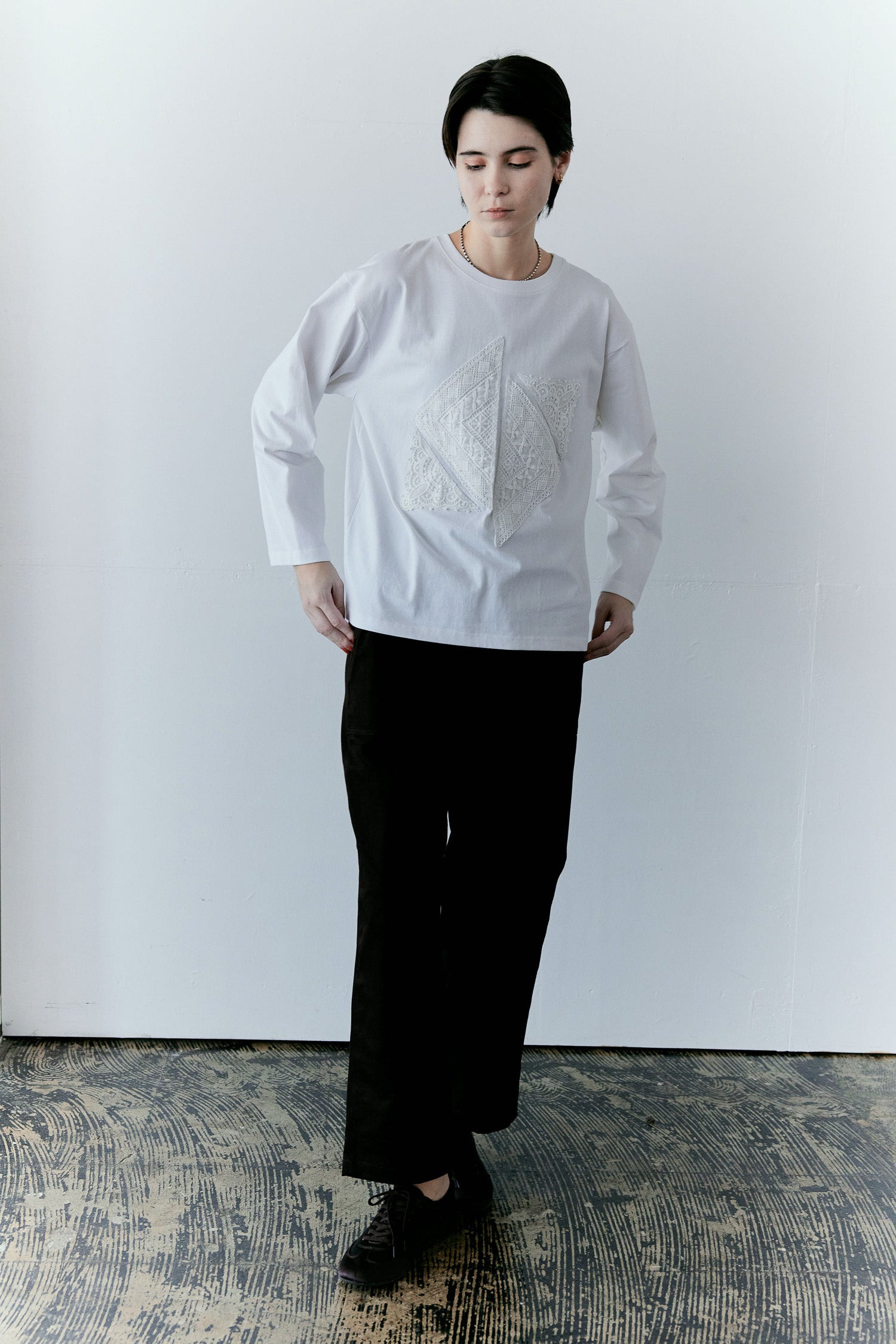 doux bleu　クロシェレース パッチワークプルオーバー　DB-2611-028