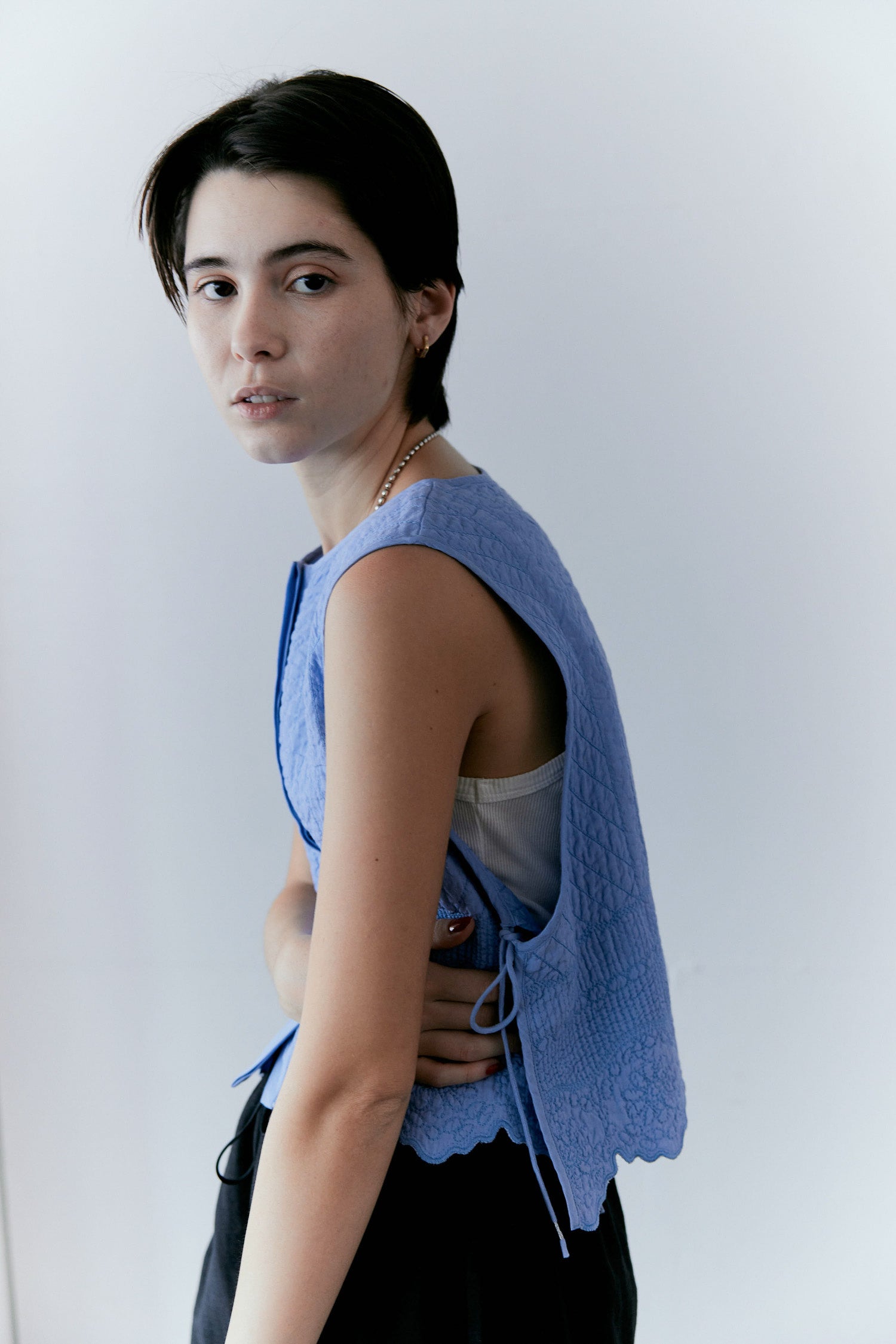 doux bleu　Boutis Stitch ショートベスト　DB-2618-033