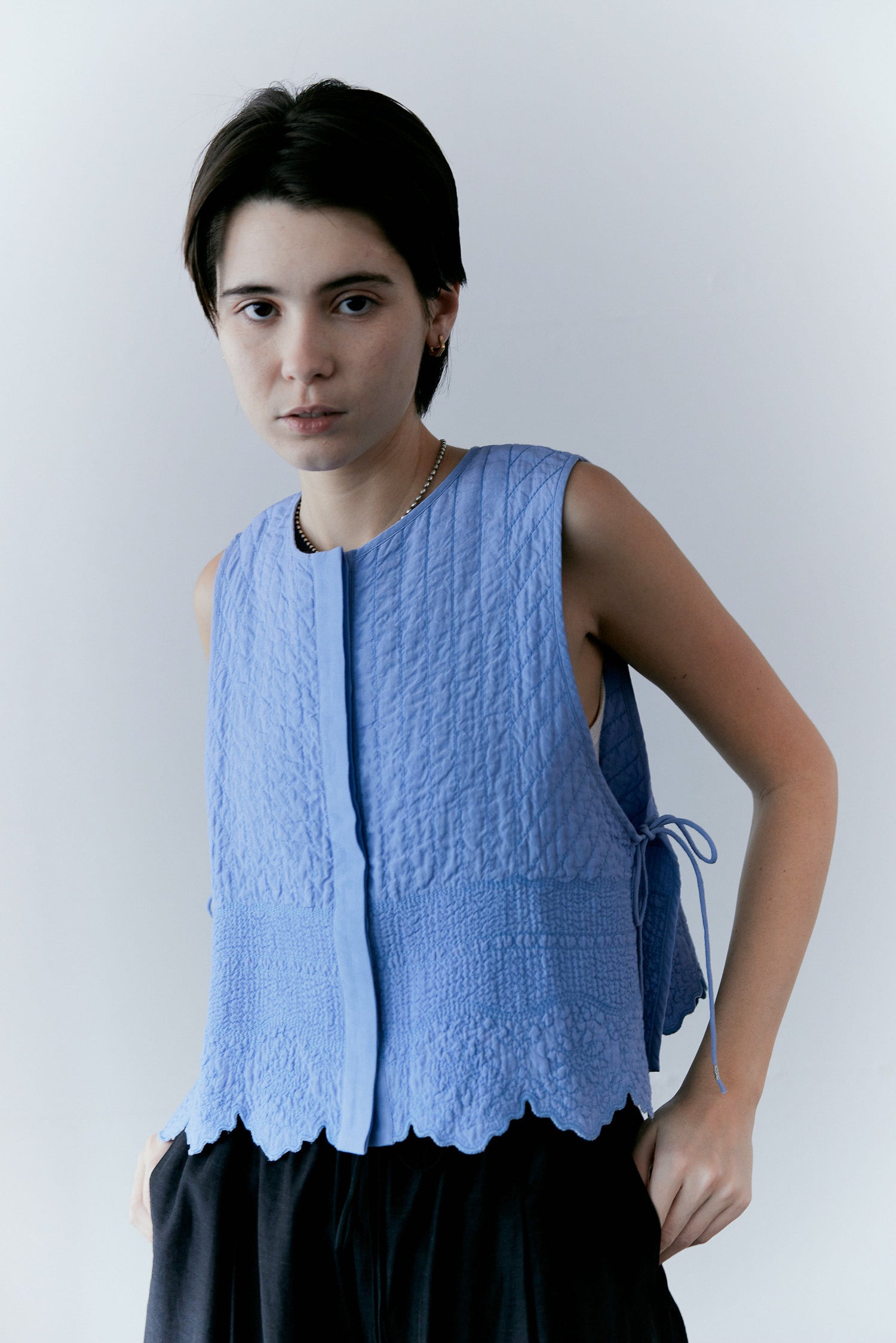 doux bleu　Boutis Stitch ショートベスト　DB-2618-033