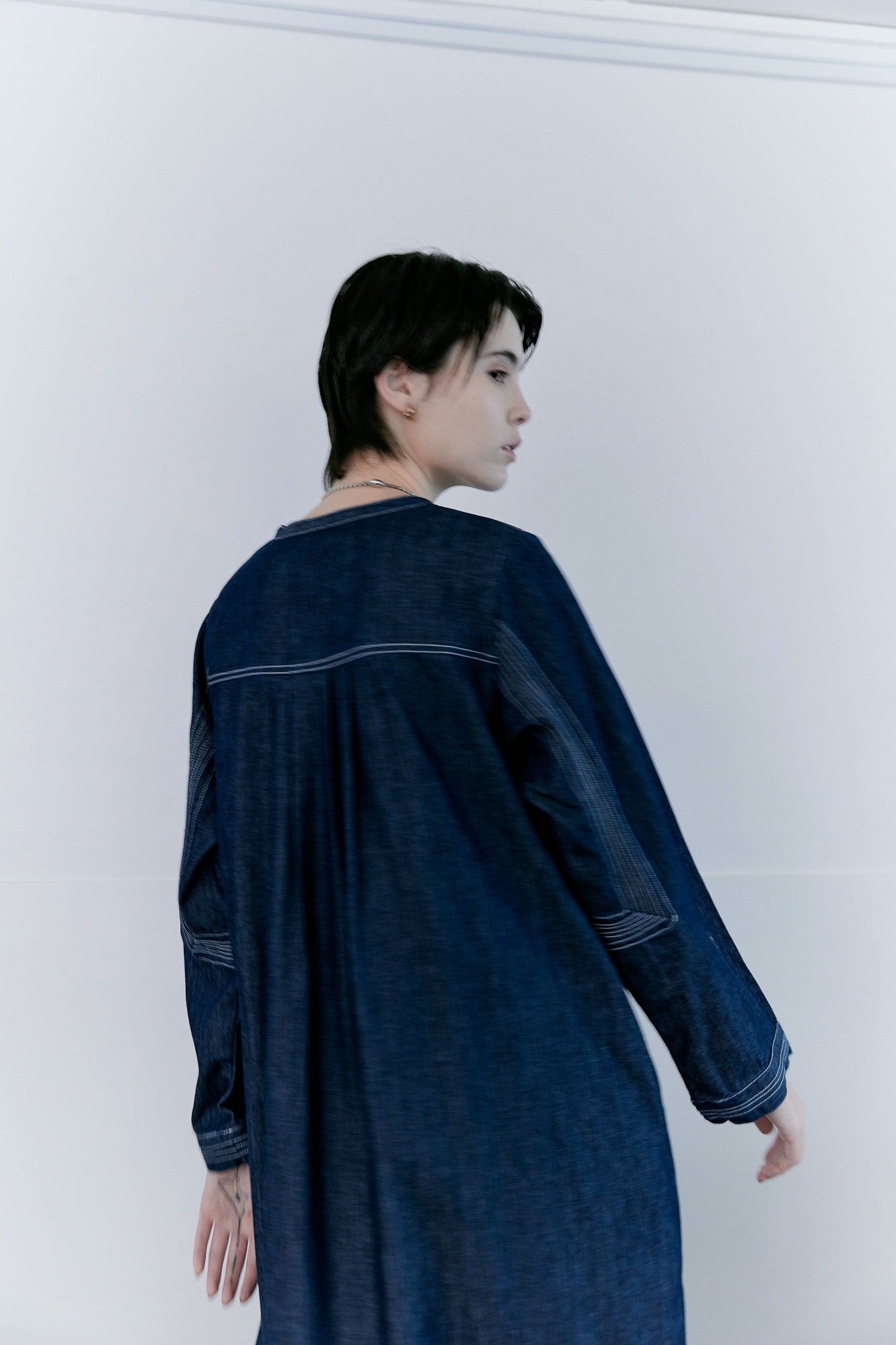 doux bleu　ピンタックステッチ デニムワンピース　DB-2614-013