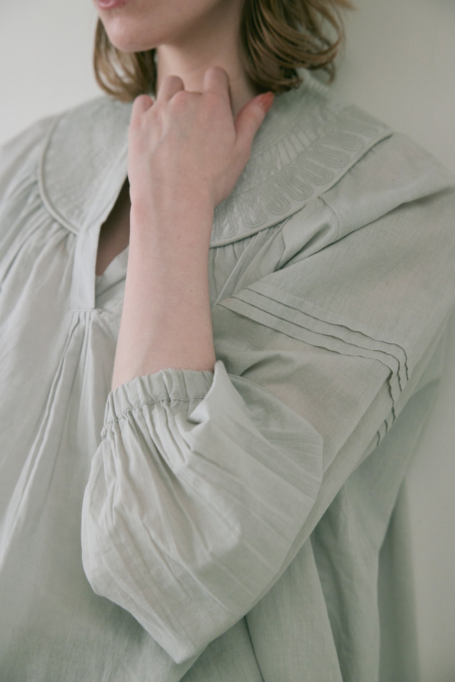 doux bleu　キルトヨーク ブラウス　DB-2533-083