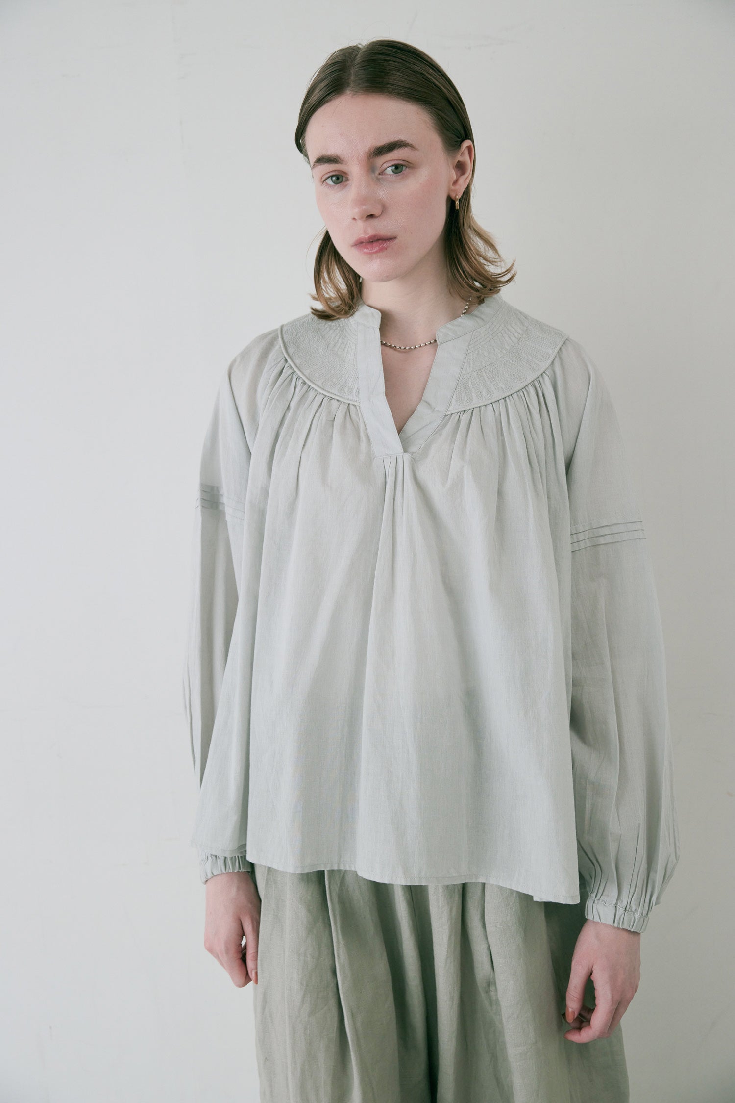 doux bleu　キルトヨーク ブラウス　DB-2533-083