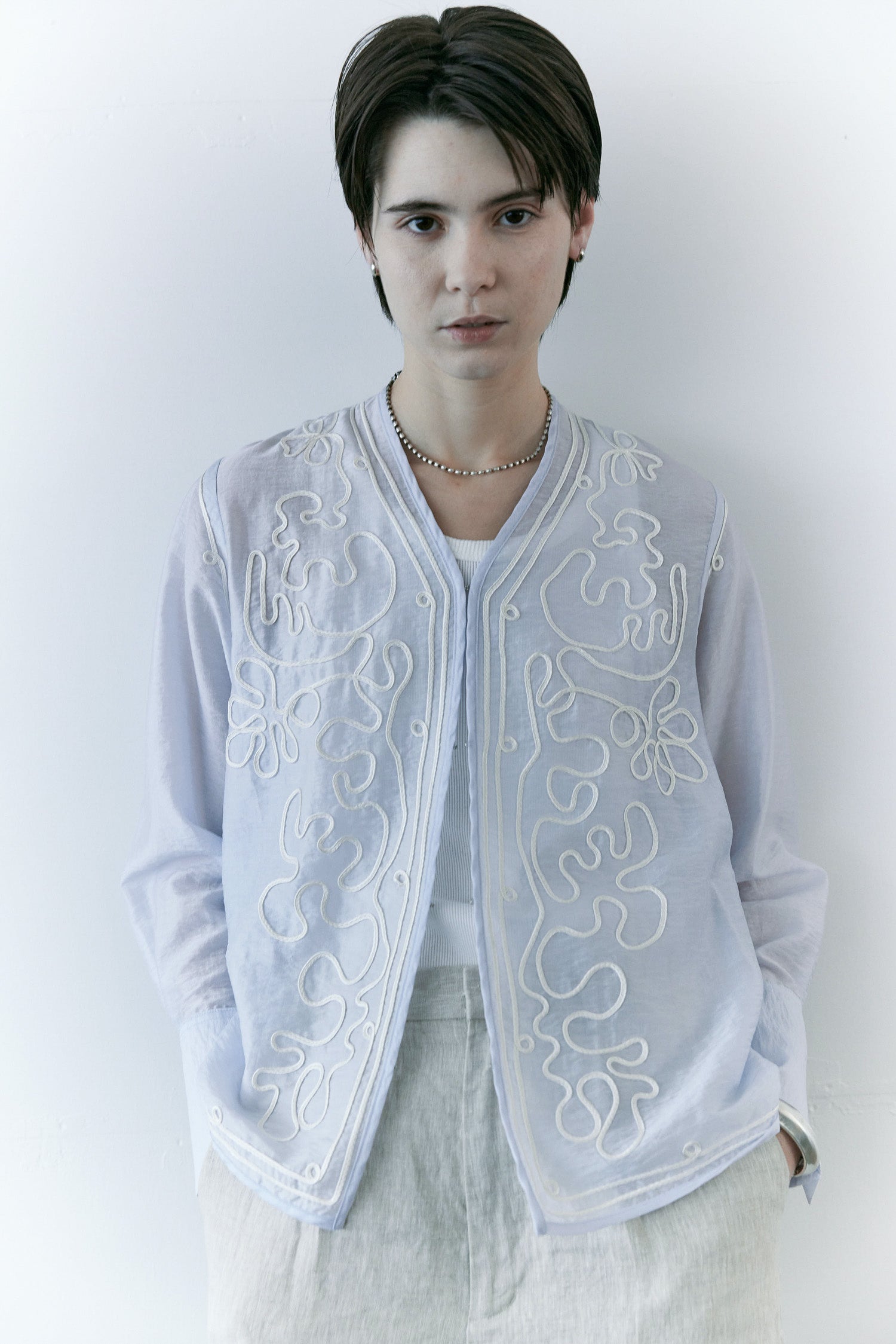 doux bleu　テープ刺繍 シアージャケット　DB-2617-038