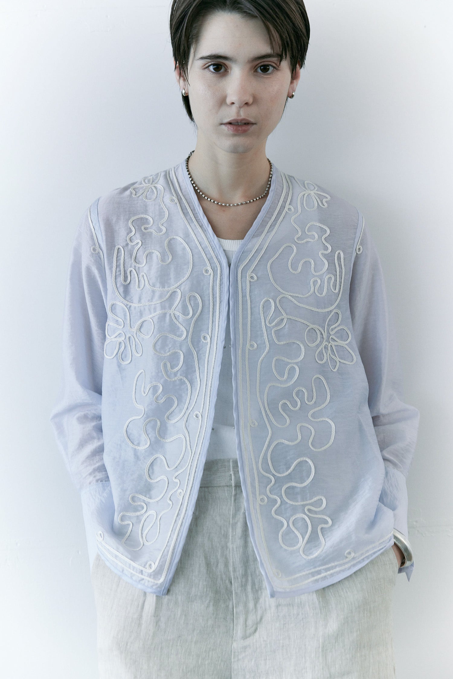 doux bleu　テープ刺繍 シアージャケット　DB-2617-038