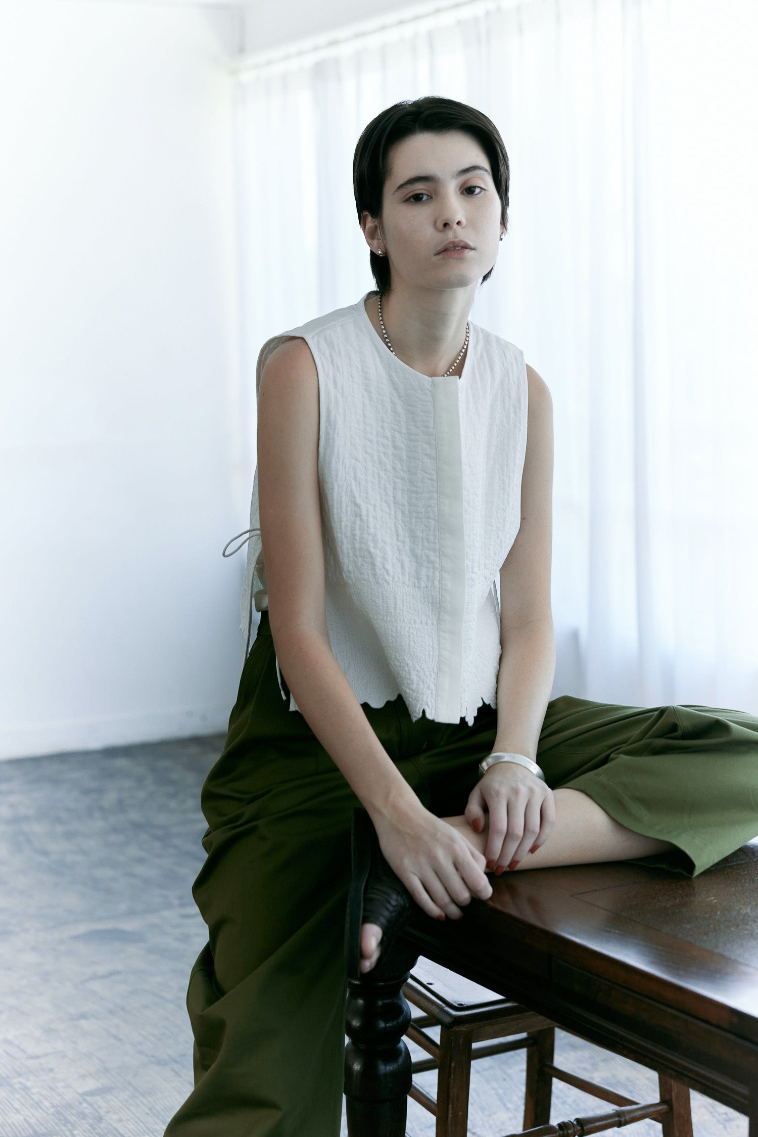 doux bleu　Boutis Stitch ショートベスト　DB-2618-033