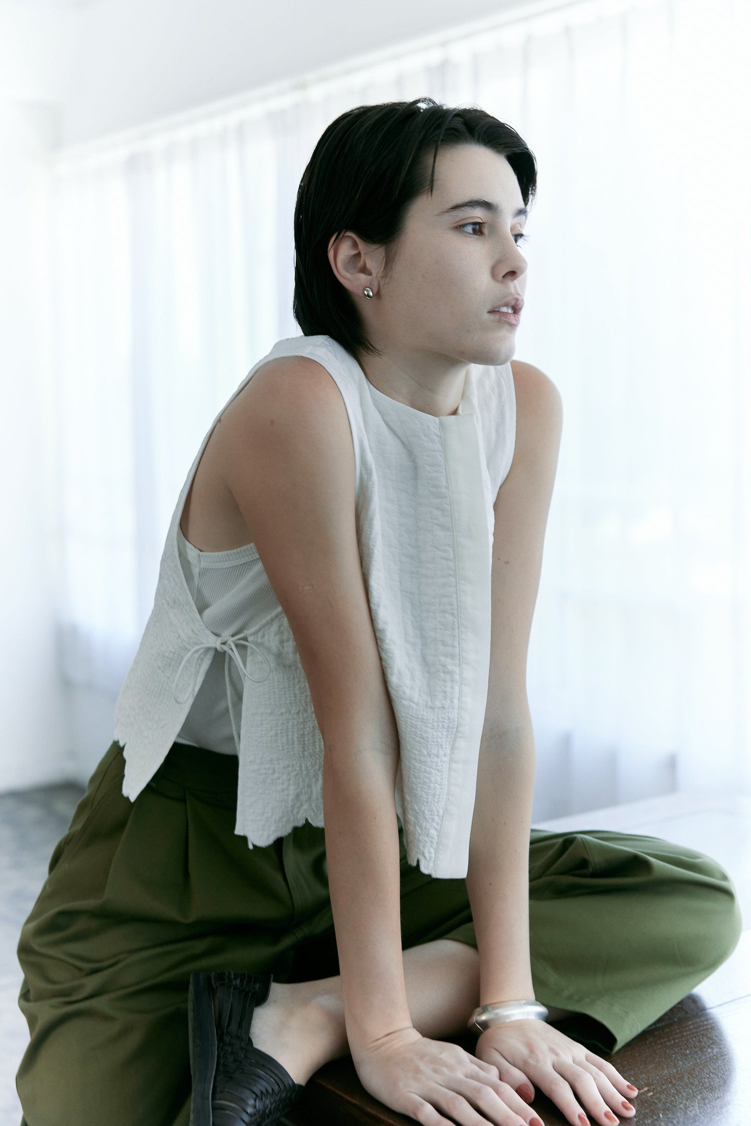 doux bleu　Boutis Stitch ショートベスト　DB-2618-033