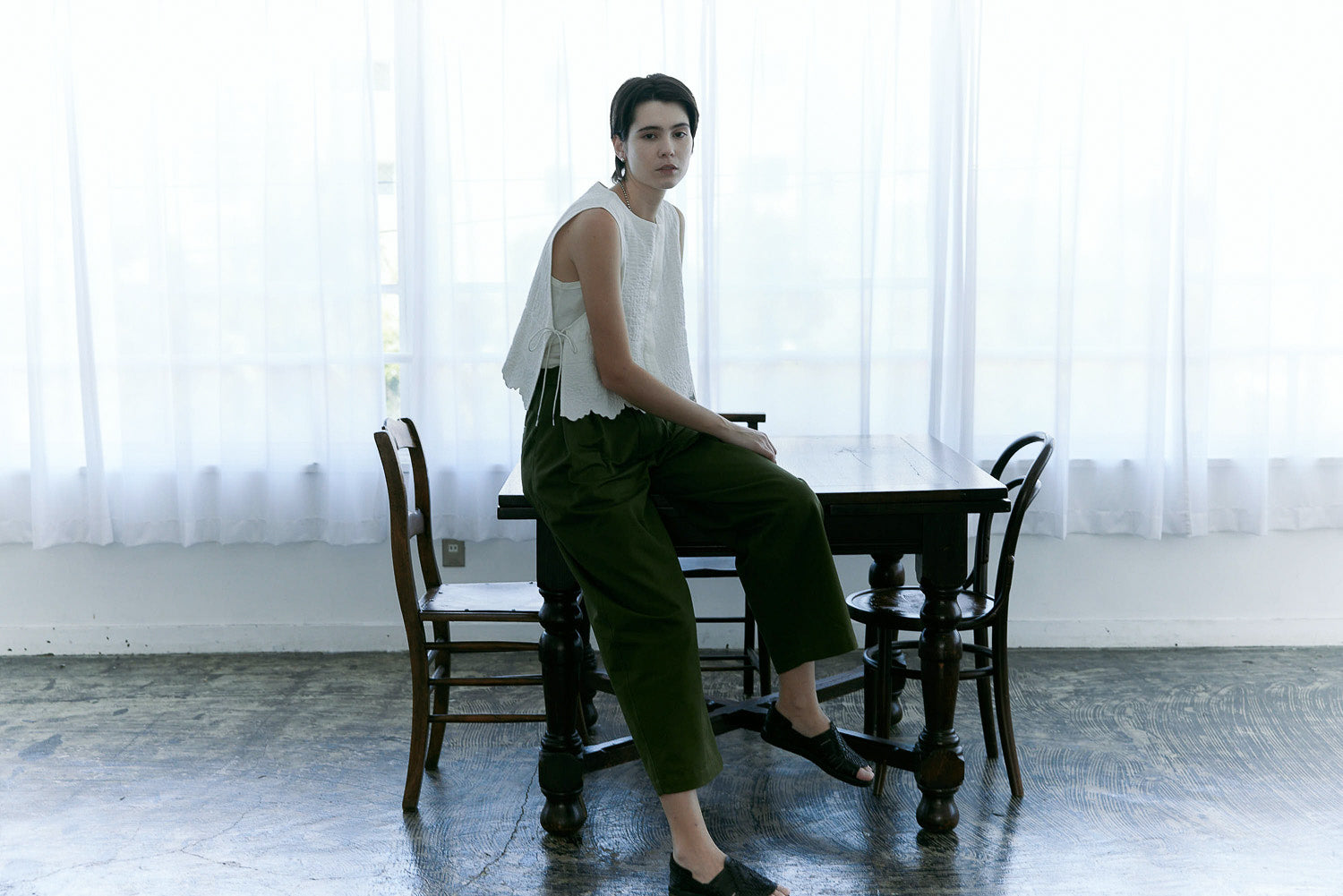 doux bleu　Boutis Stitch ショートベスト　DB-2618-033