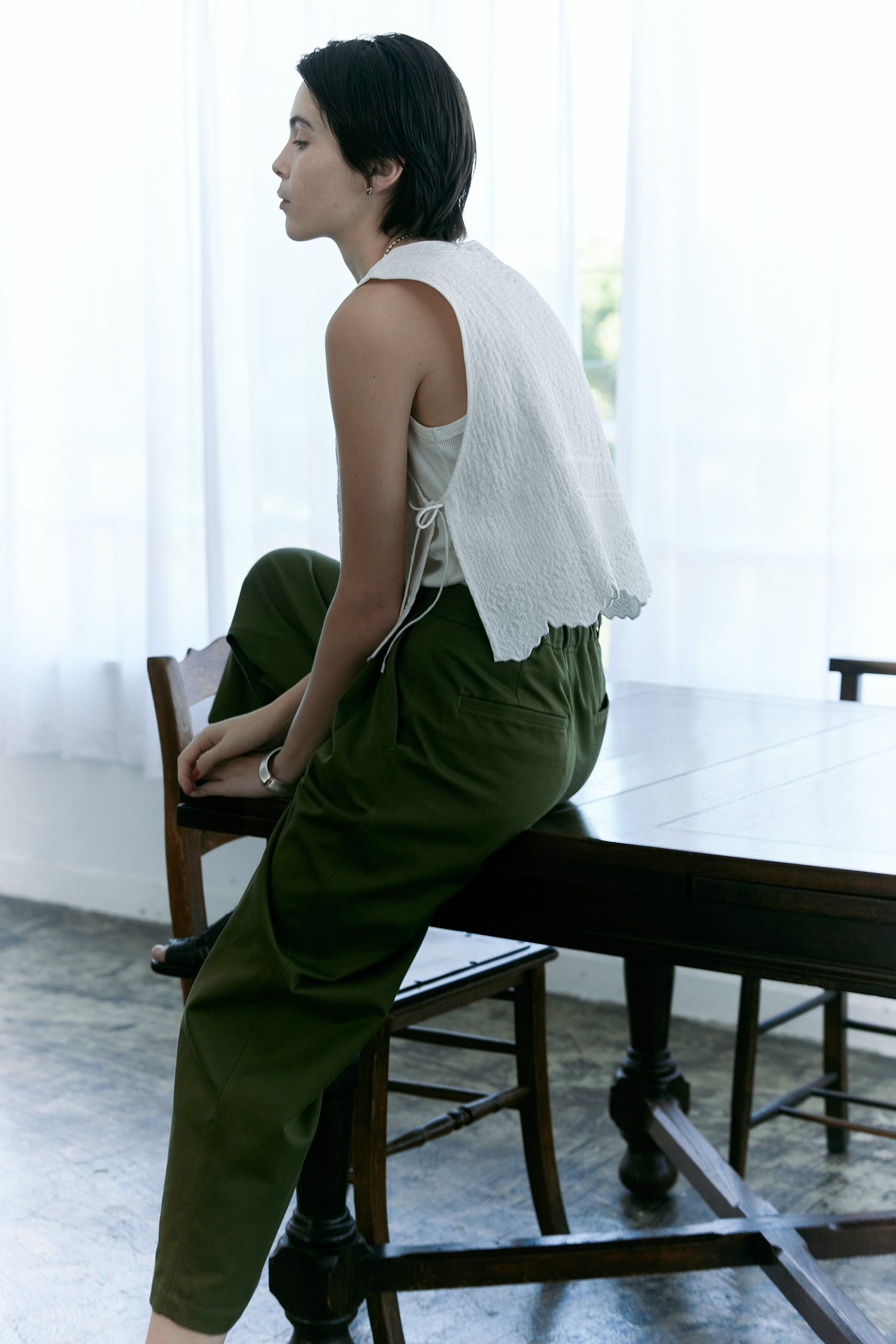 doux bleu　Boutis Stitch ショートベスト　DB-2618-033