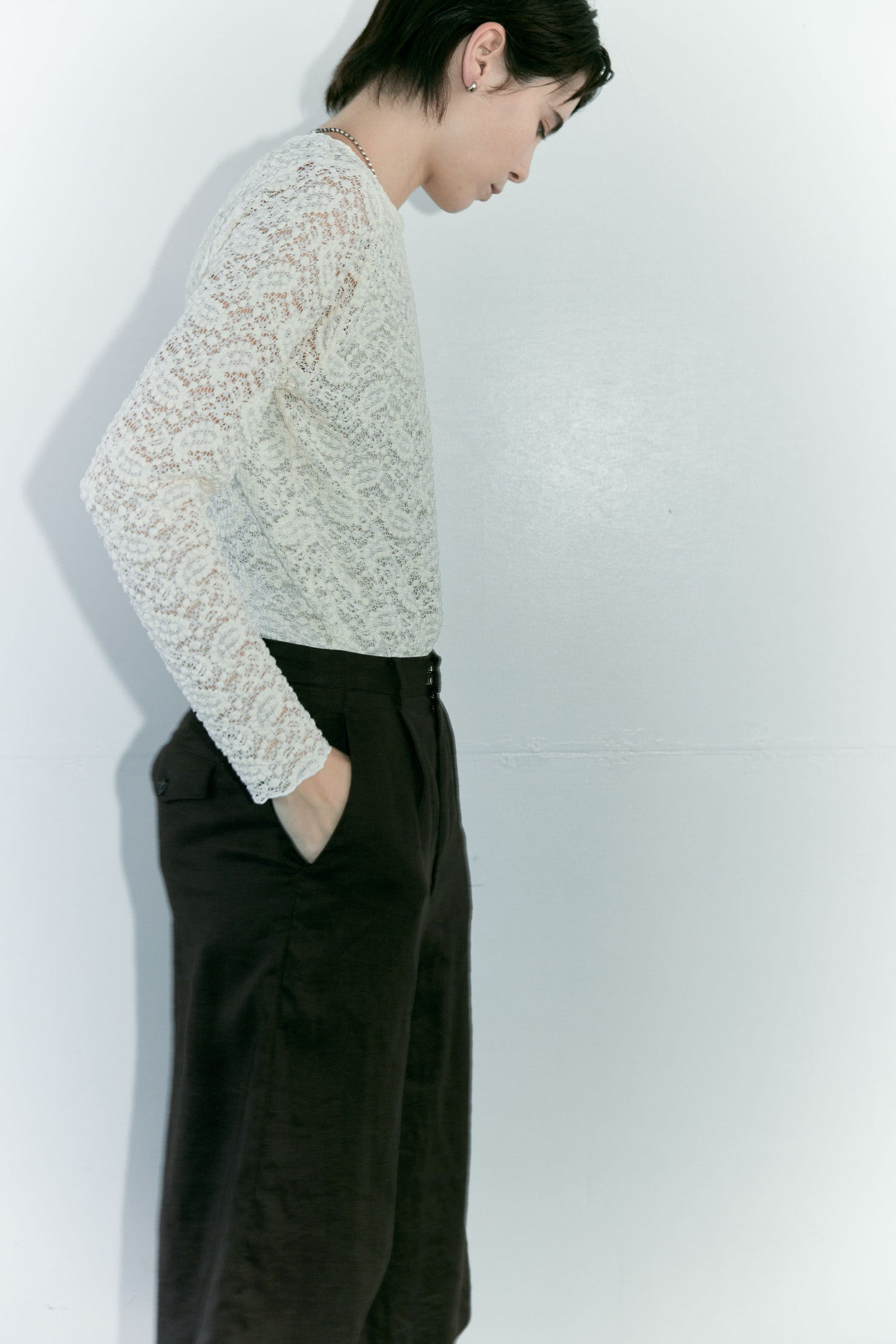 doux bleu　コットンナイロン レースプルオーバー　DB-2611-021