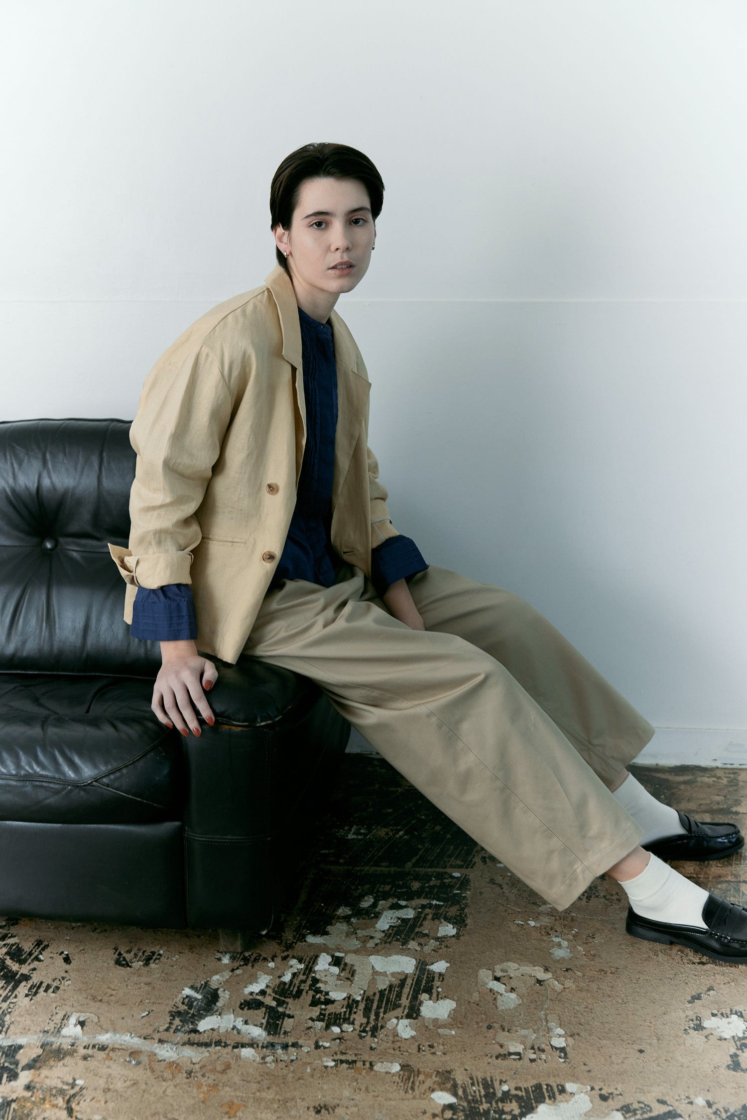 doux bleu　ダブルタック チノパンツ　DB-2615-010