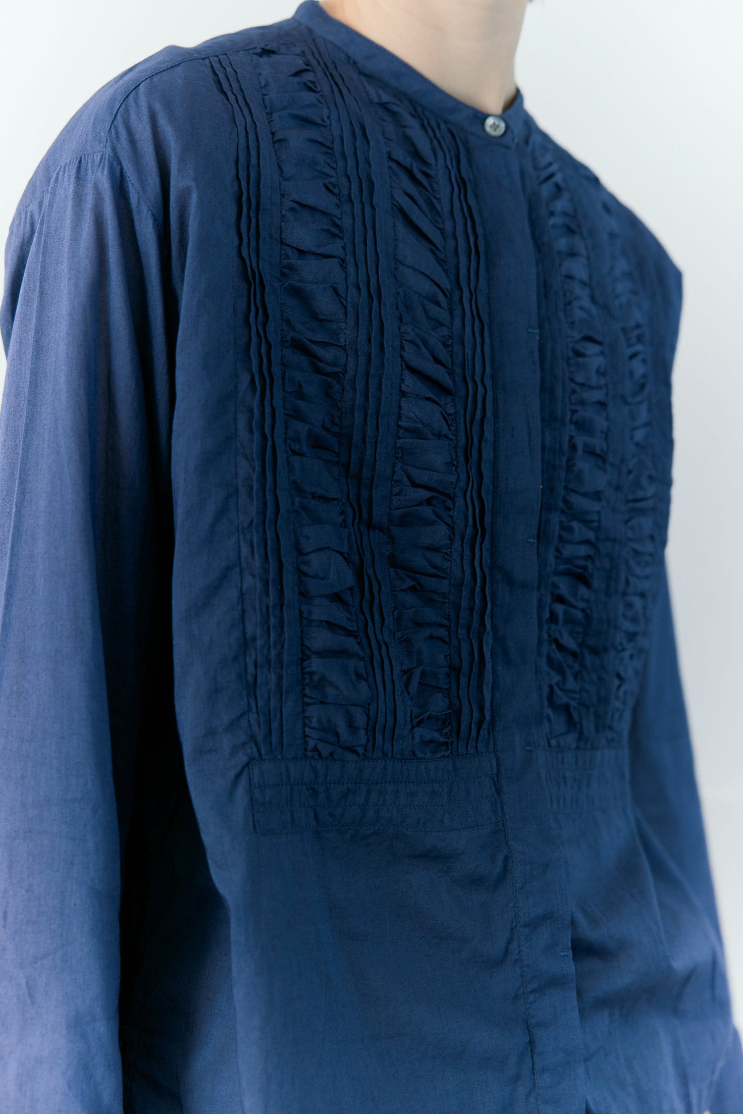 doux bleu　コットンカディ ギャザーヨークブラウス　DB-2613-029