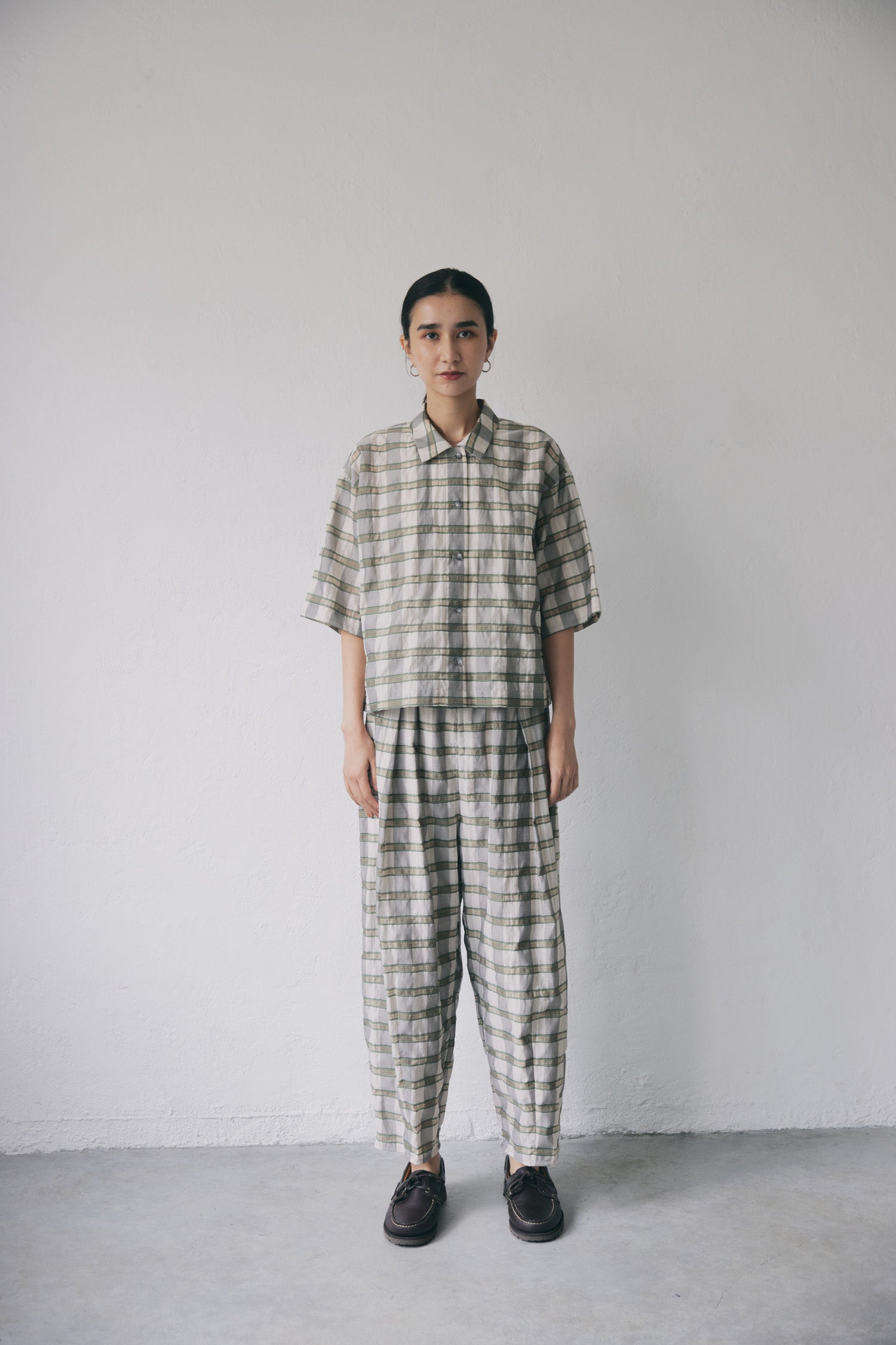 doux bleu　シアーチェックパンツ　DB-2525-074