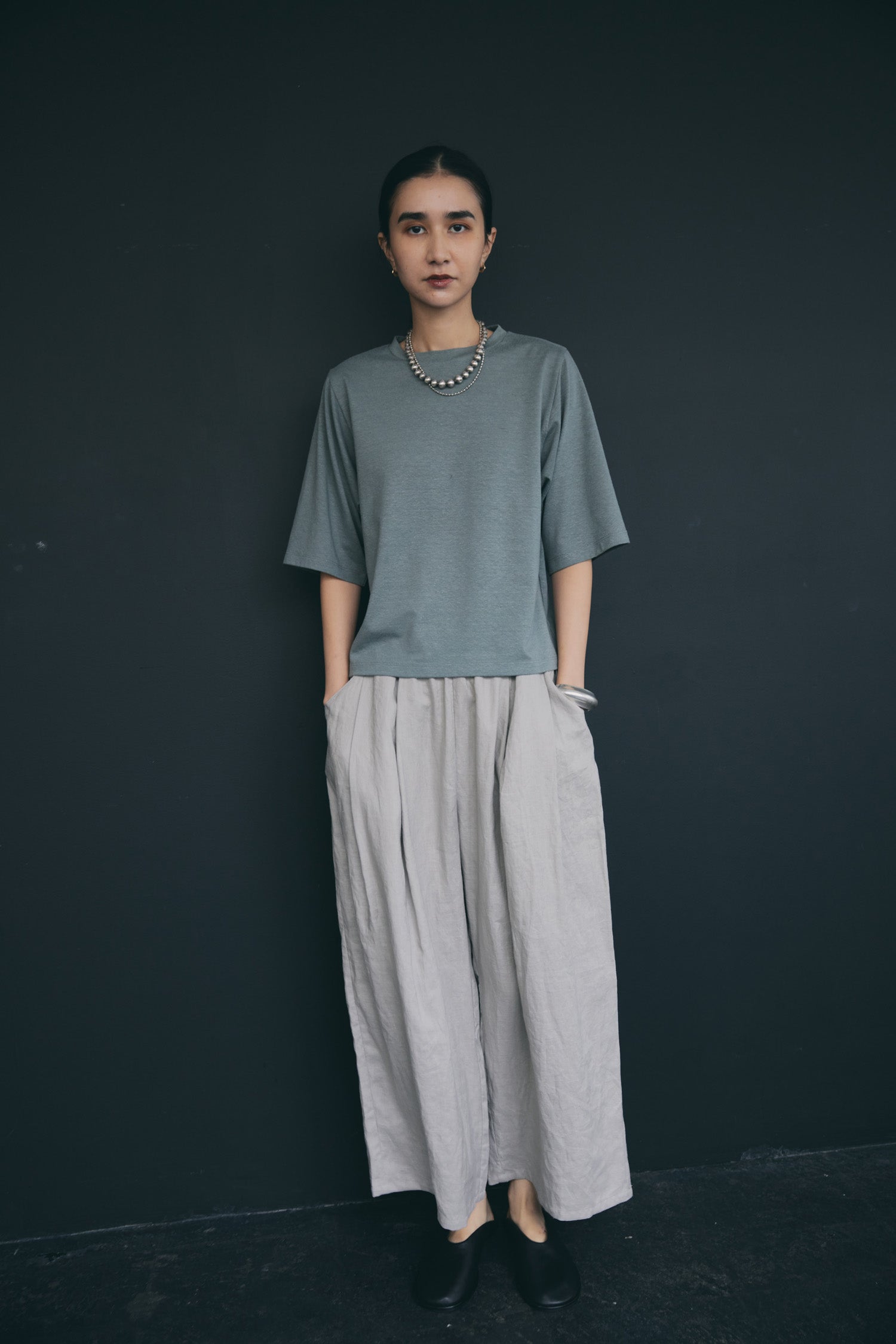 doux bleu　リネンタック ワイドイージーパンツ　DB-2525-057