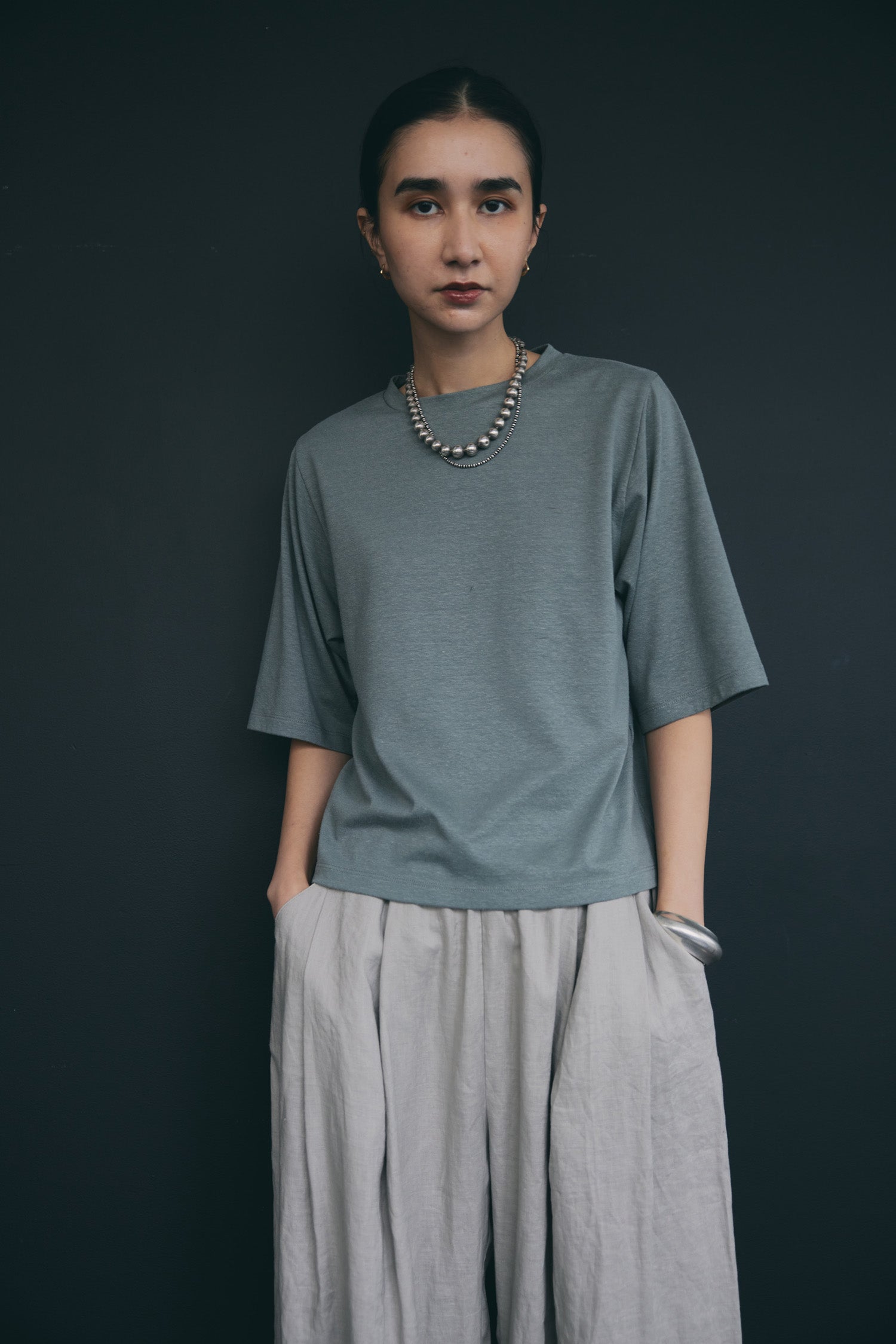 doux bleu　リネンワイドTシャツ　DB-2521-063
