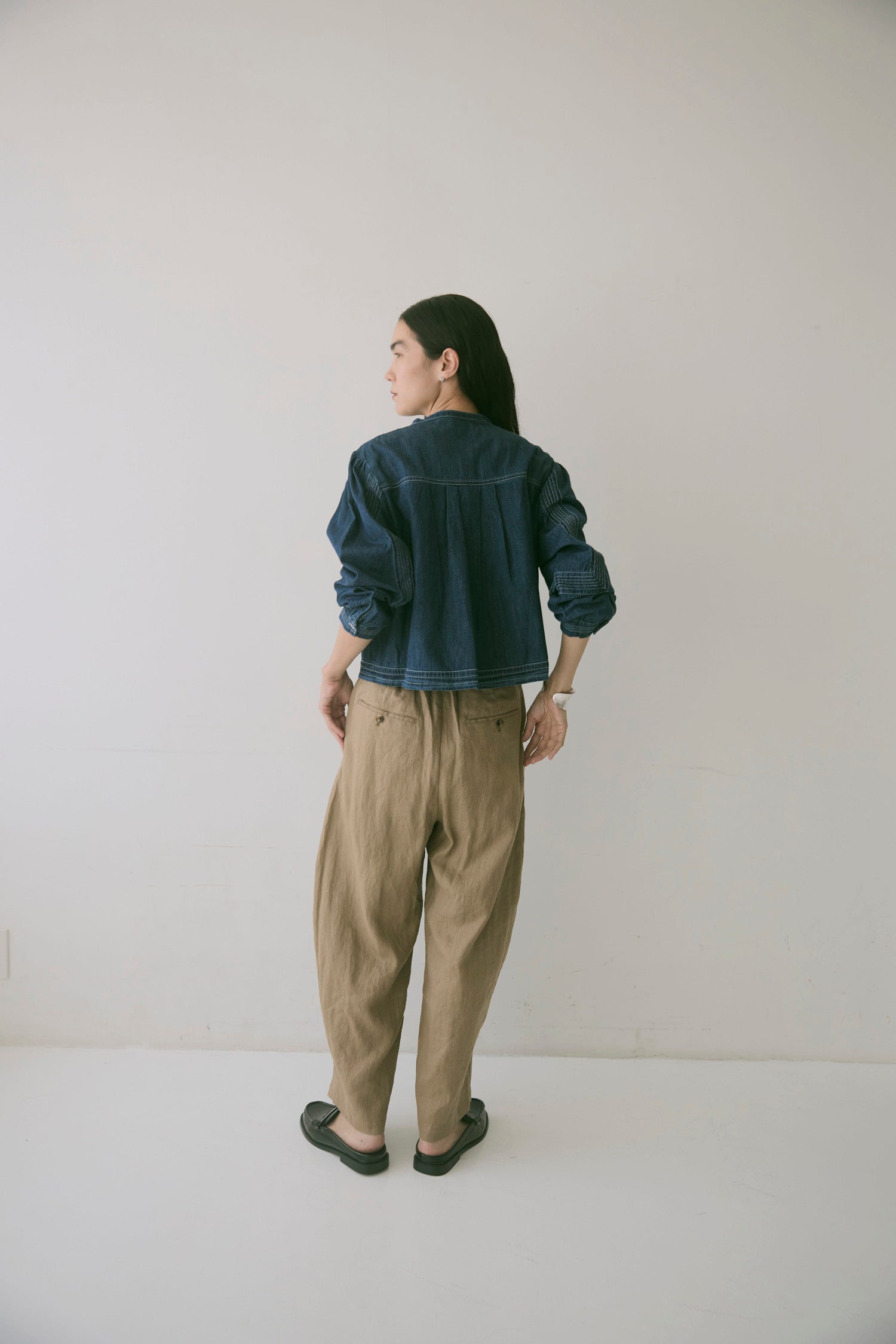 doux bleu　ピンタックステッチ デニムシャツ　DB-2663-068