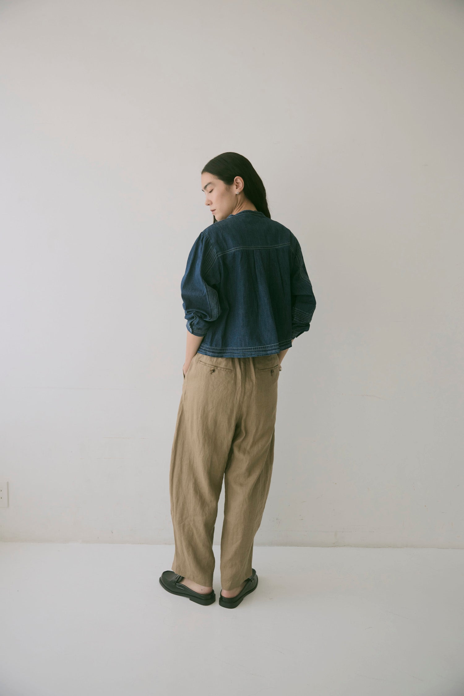 doux bleu　ピンタックステッチ デニムシャツ　DB-2663-068