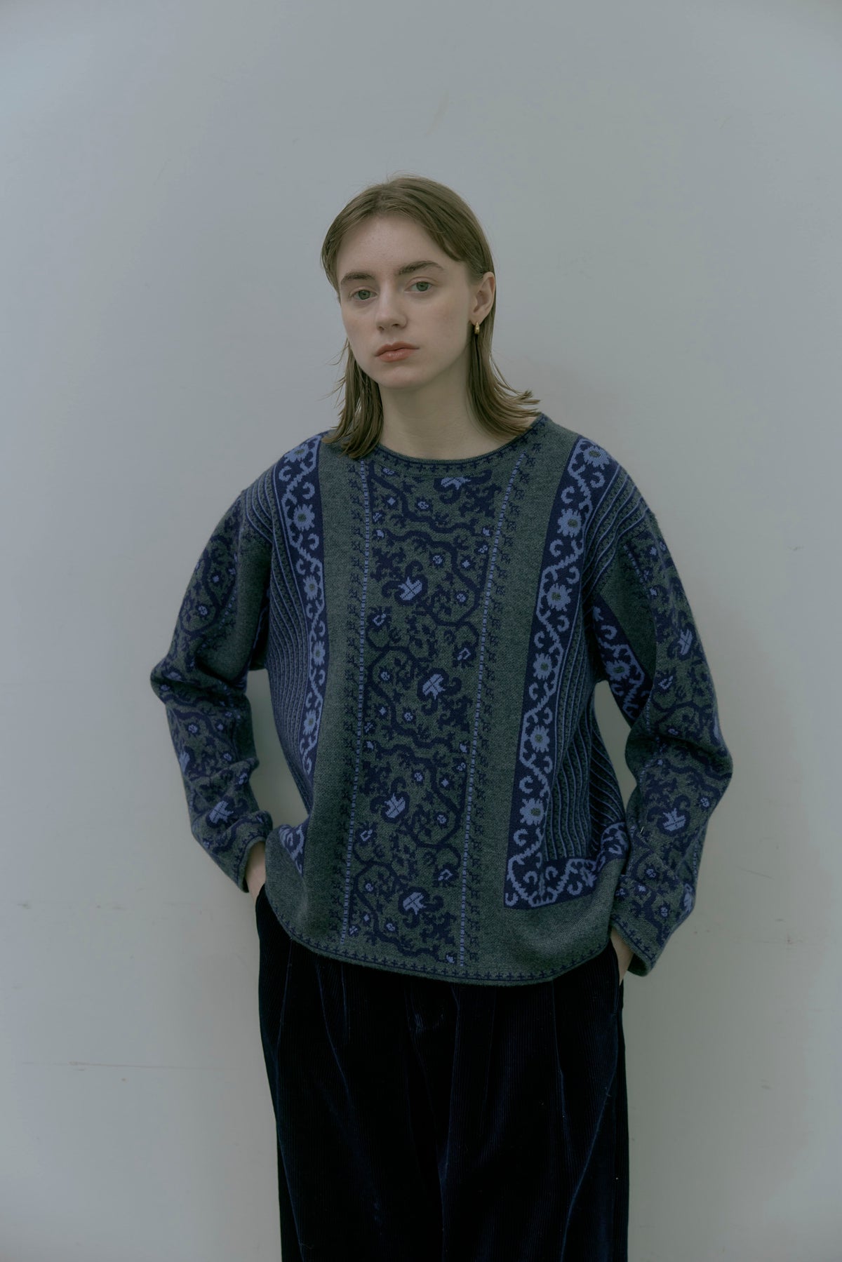 doux bleu　ペルシャJQDニットプルオーバー　DB-2652-042
