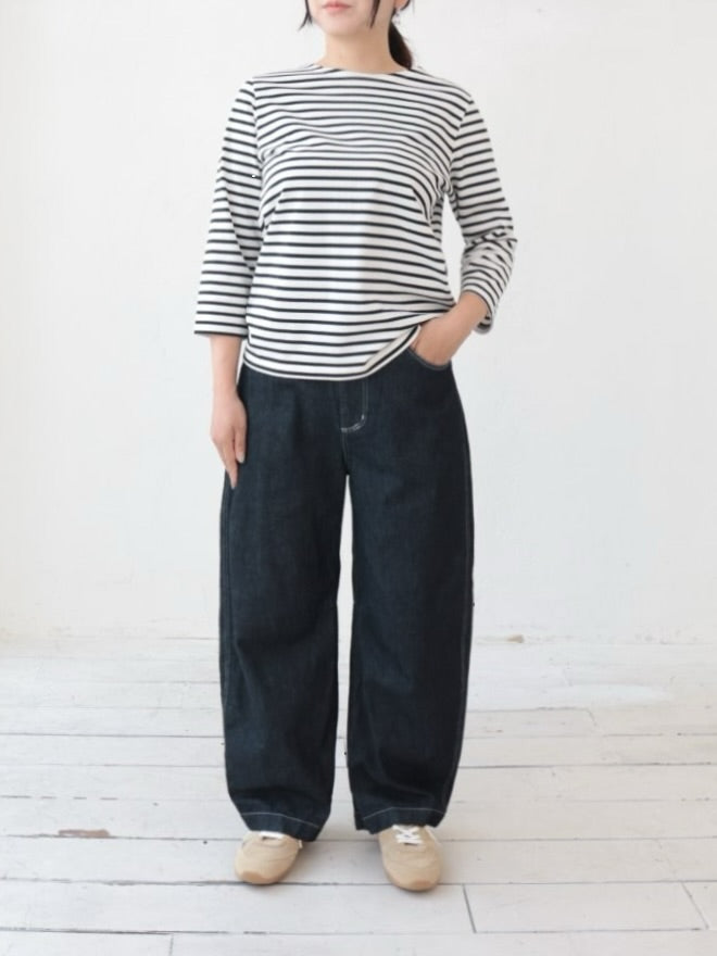 YARRA NEU　高機能コットン7分袖Tシャツ（ボーダー）　NU-5611-404