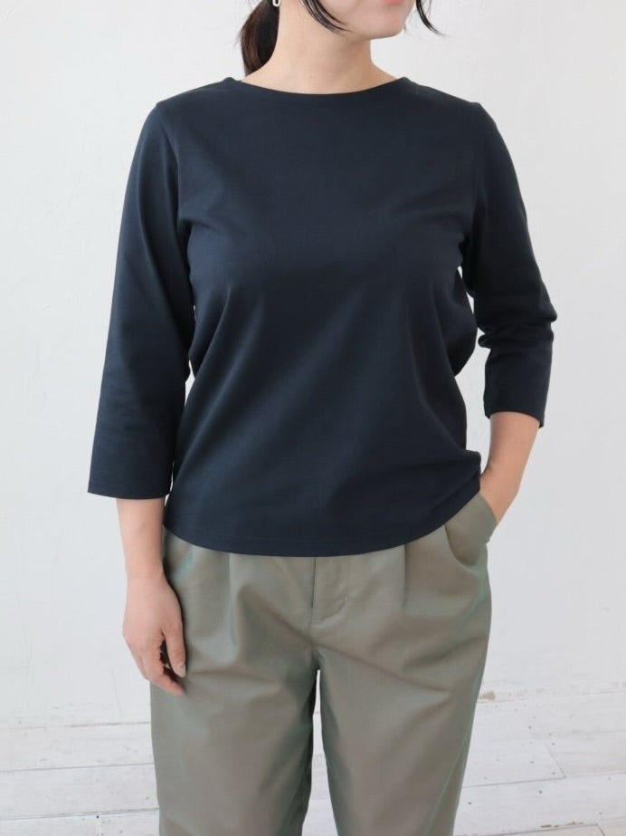 YARRA NEU　高機能コットン7分袖Tシャツ（無地）　NU-5611-403
