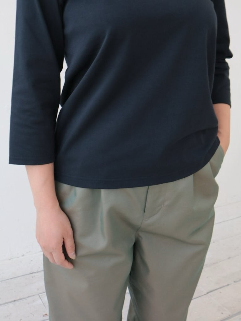 YARRA NEU　高機能コットン7分袖Tシャツ（無地）　NU-5611-403