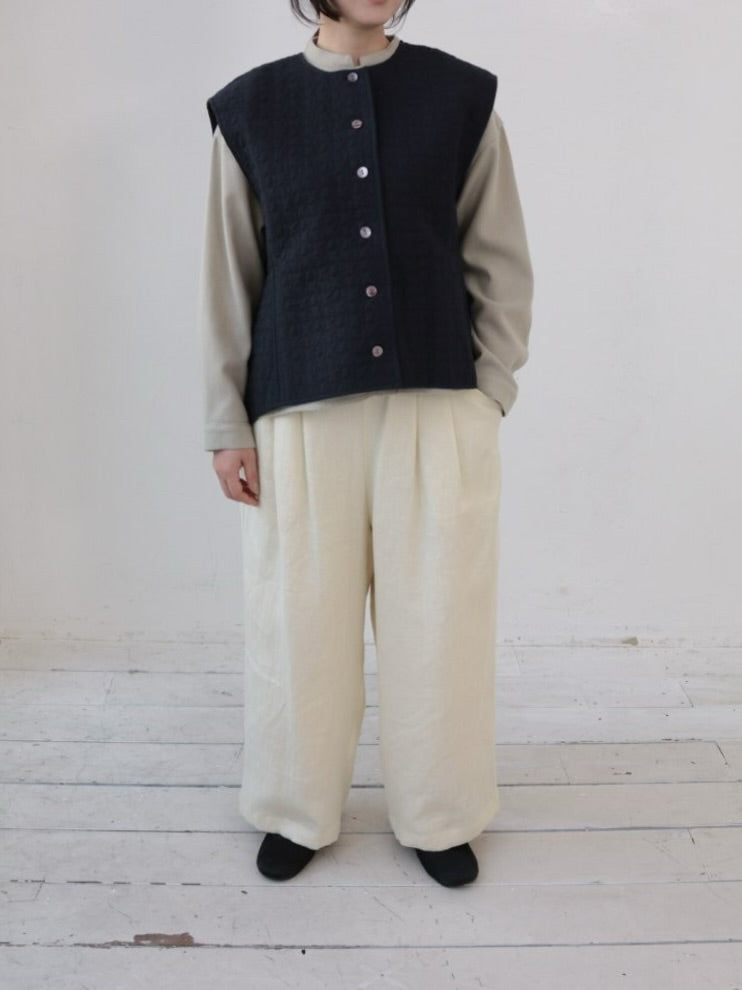 YARRA　綿麻デザインタックパンツ　YR-1555-266