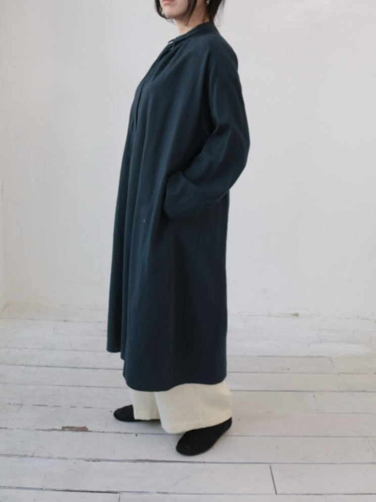 YARRA　オリジナルツイルちび衿ギャザーワンピース　YR-1554-249