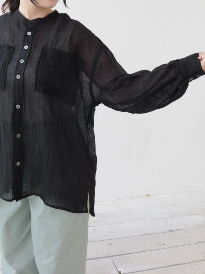 YARRA NEU　リネンブレンドシアーシャツ　NU-5613-416