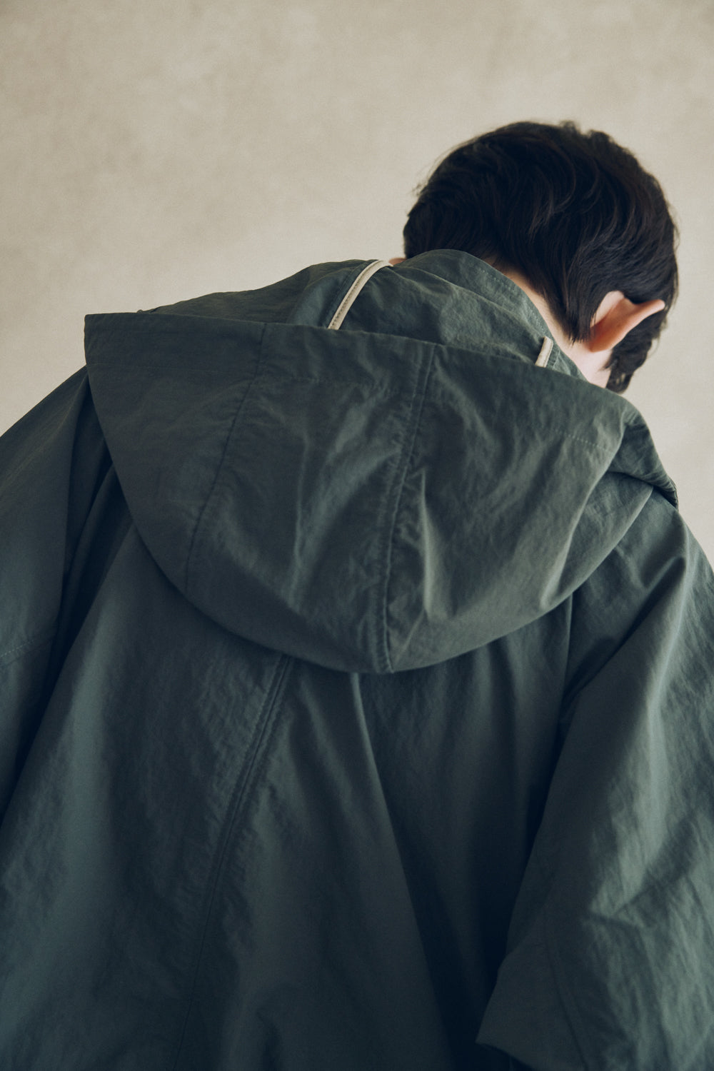 YARRA NEU　フード付きナイロンポンチョ風コート　NU-5547-414