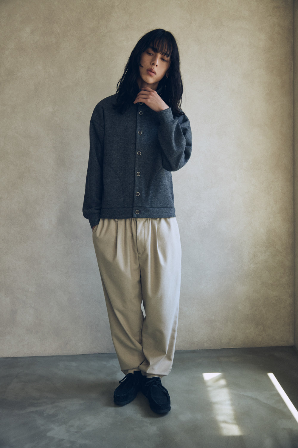 YARRA NEU　W混テーパードイージーパンツ　NU-5555-425