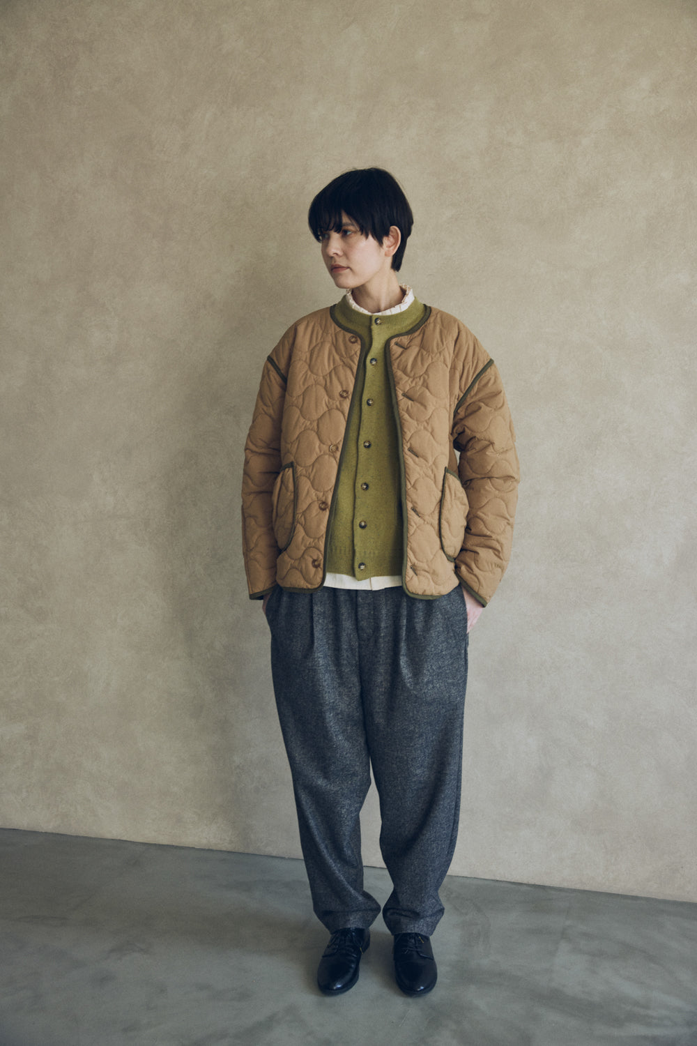 YARRA NEU　sorona中綿配色キルティングジャンパー　NU-5557-427