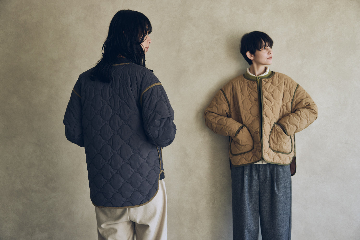 YARRA NEU　sorona中綿配色キルティングジャンパー　NU-5557-427