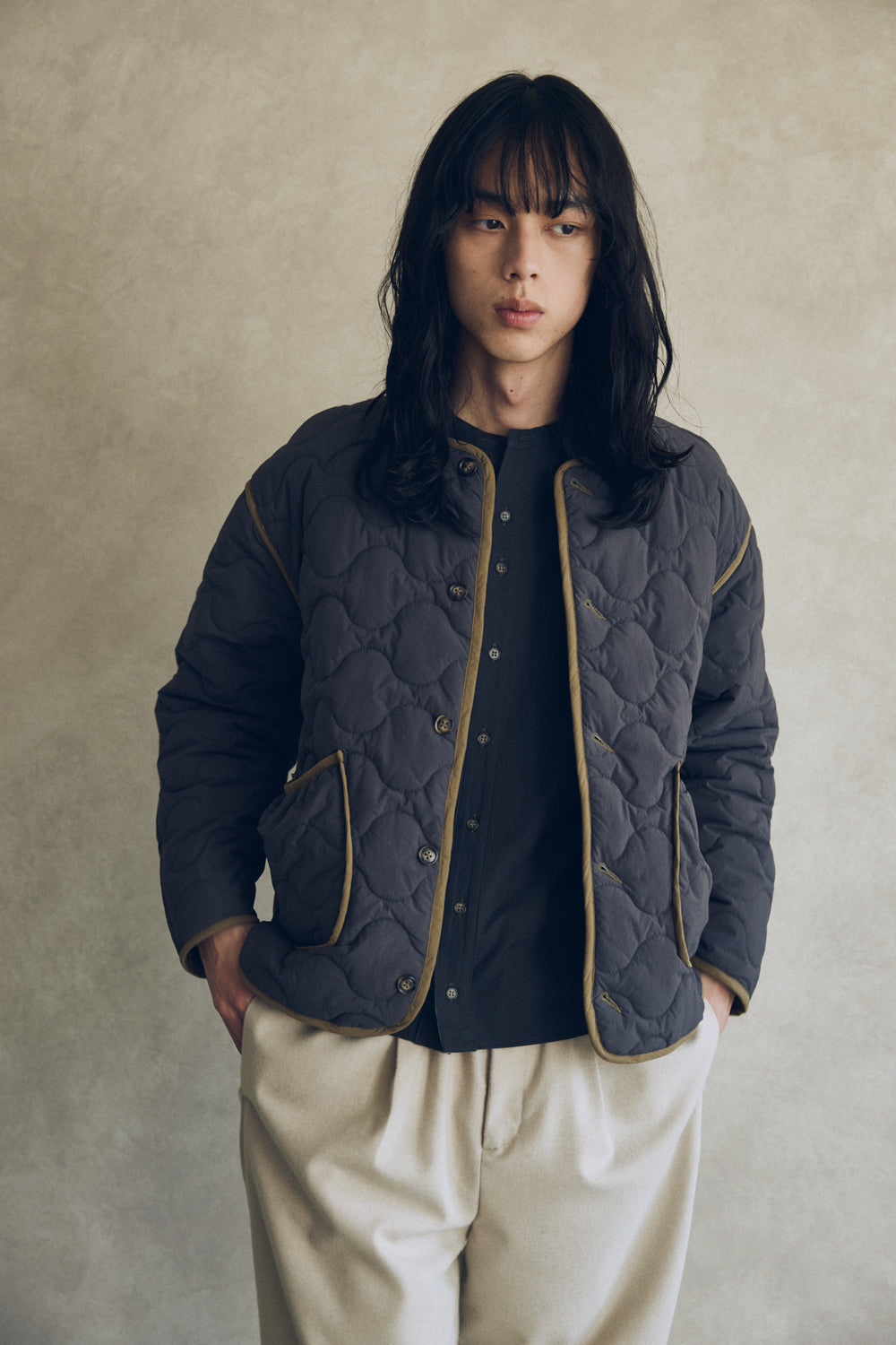 YARRA NEU　sorona中綿配色キルティングジャンパー　NU-5557-427