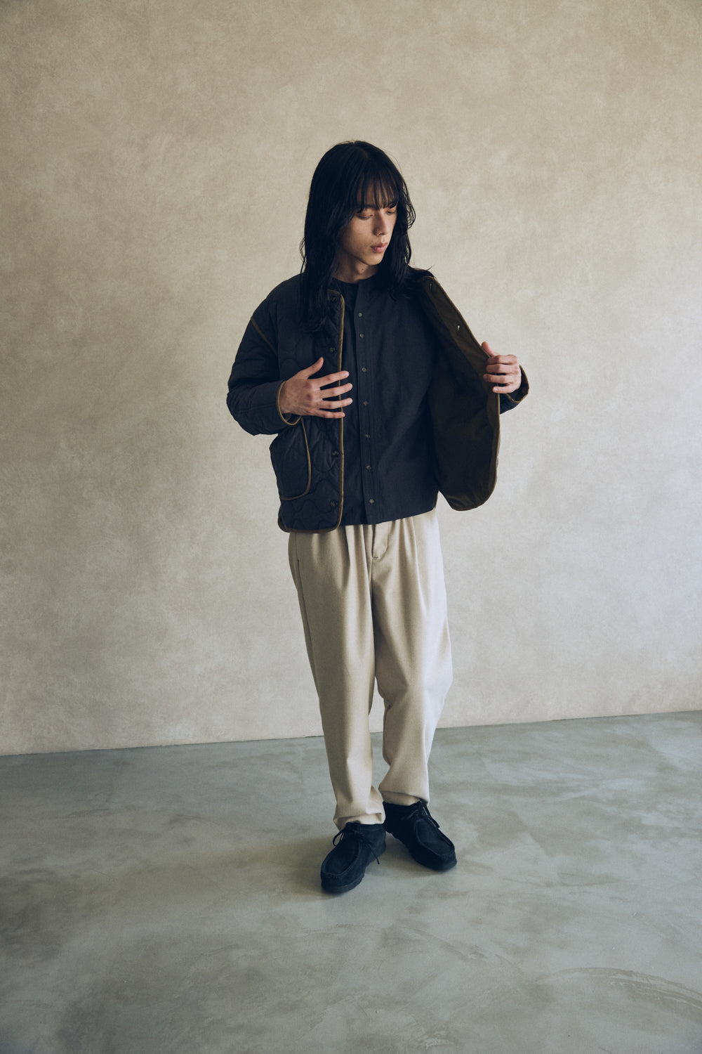 YARRA NEU　sorona中綿配色キルティングジャンパー　NU-5557-427