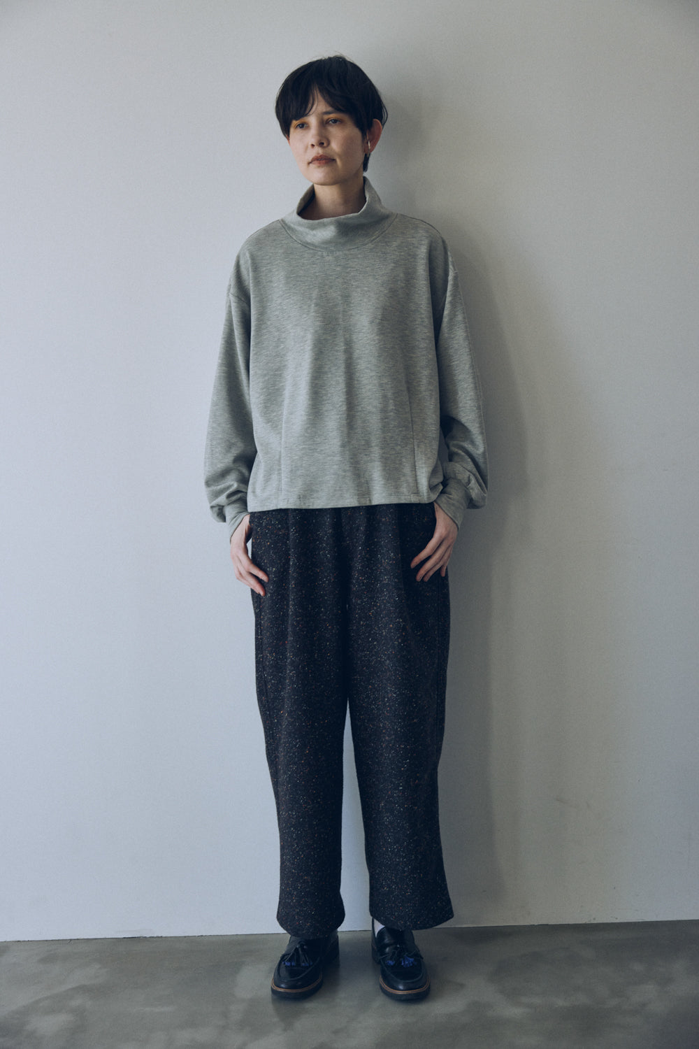 YARRA NEU　カラーネップ起毛パンツ　NU-5555-424