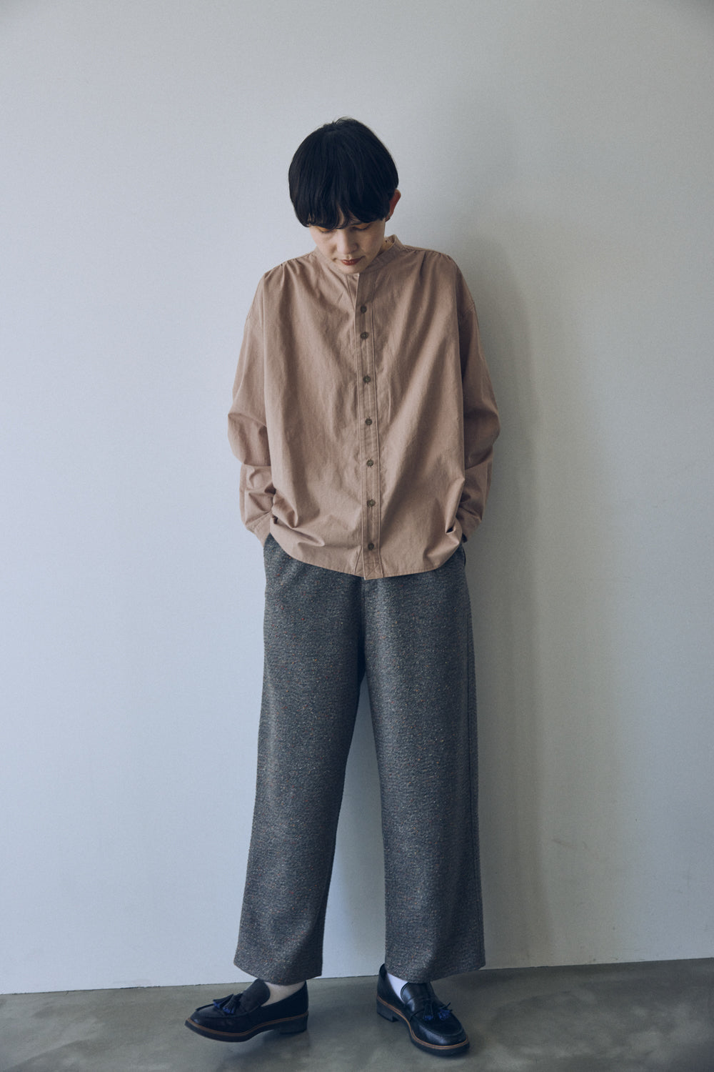 YARRA NEU　カラーネップ起毛パンツ　NU-5555-424