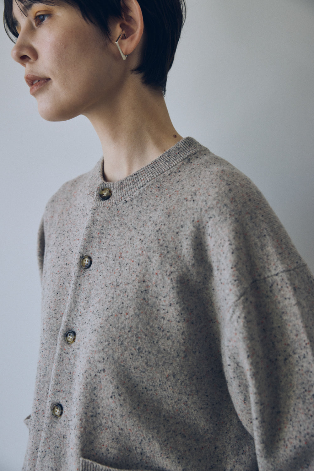 YARRA NEU　カラーネップメリノニットカーディガン　NU-5552-420