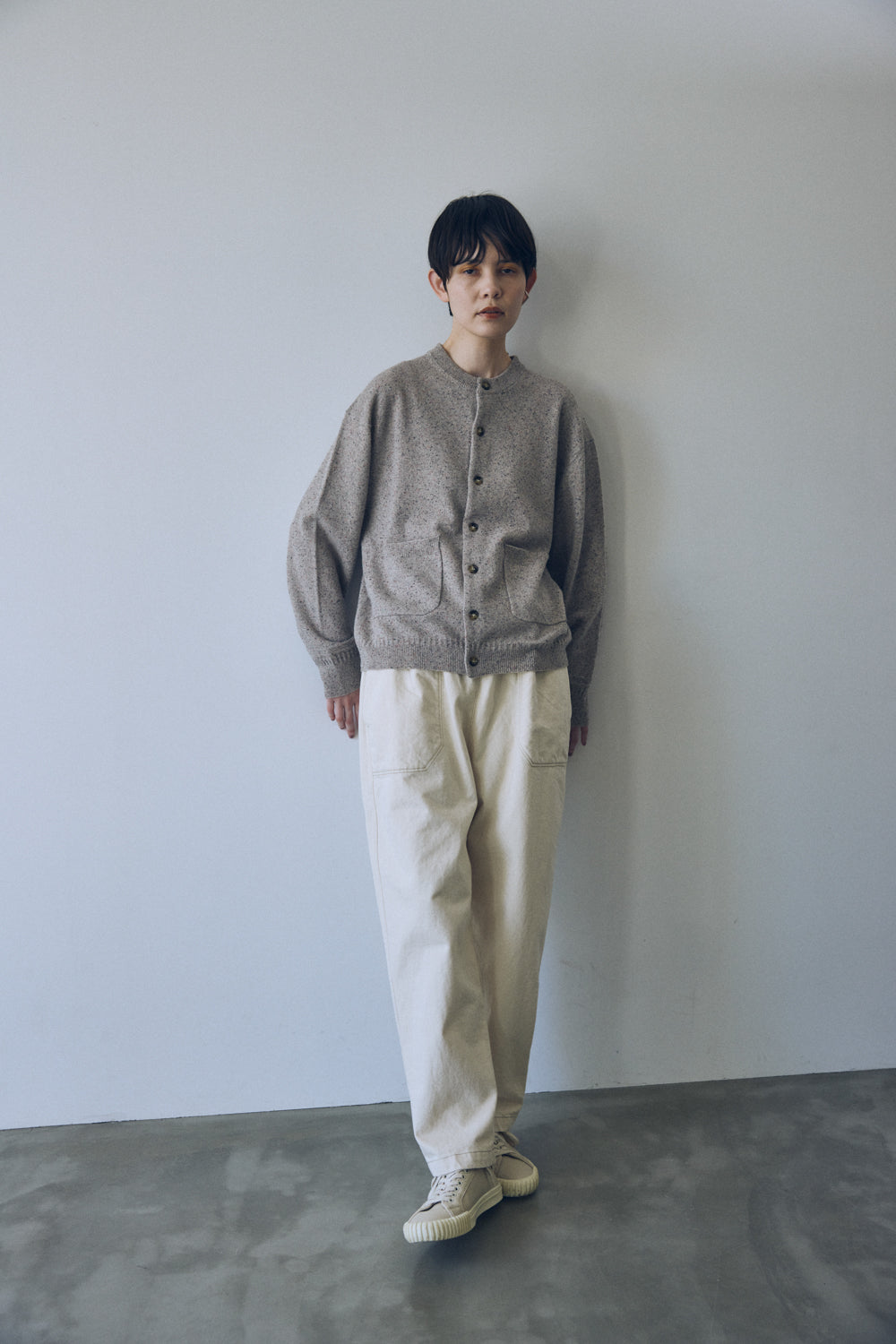 YARRA NEU　カラーネップメリノニットカーディガン　NU-5552-420